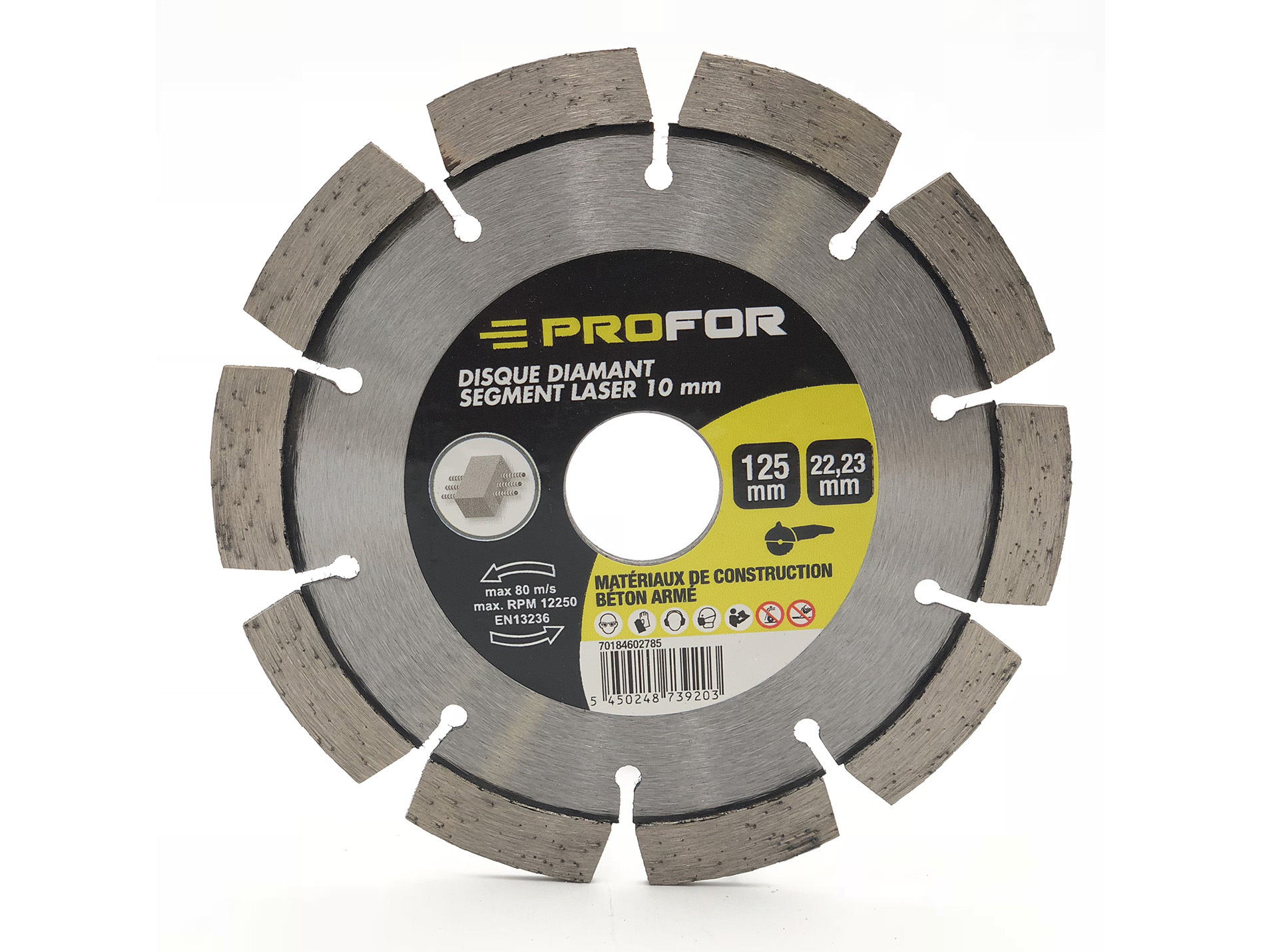 Disque diamant béton armé Ø125 10mm PROFOR