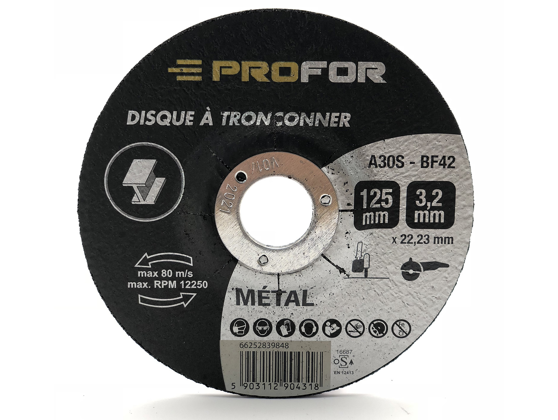 Disque à tronçonner acier Ø125 x 3mm PROFOR