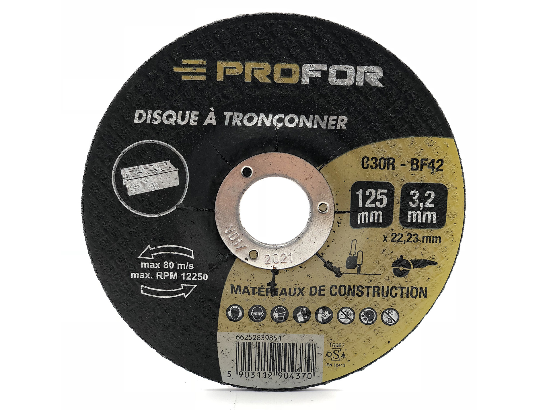 Disque à tronçonner tous matériaux Ø125 PROFOR