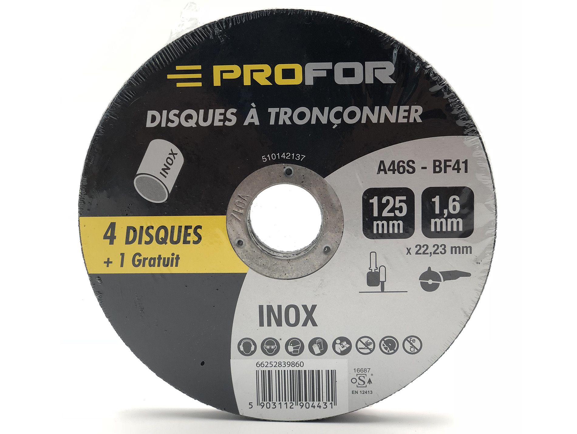 Disques à tronçonner inox Ø125 PROFOR X5
