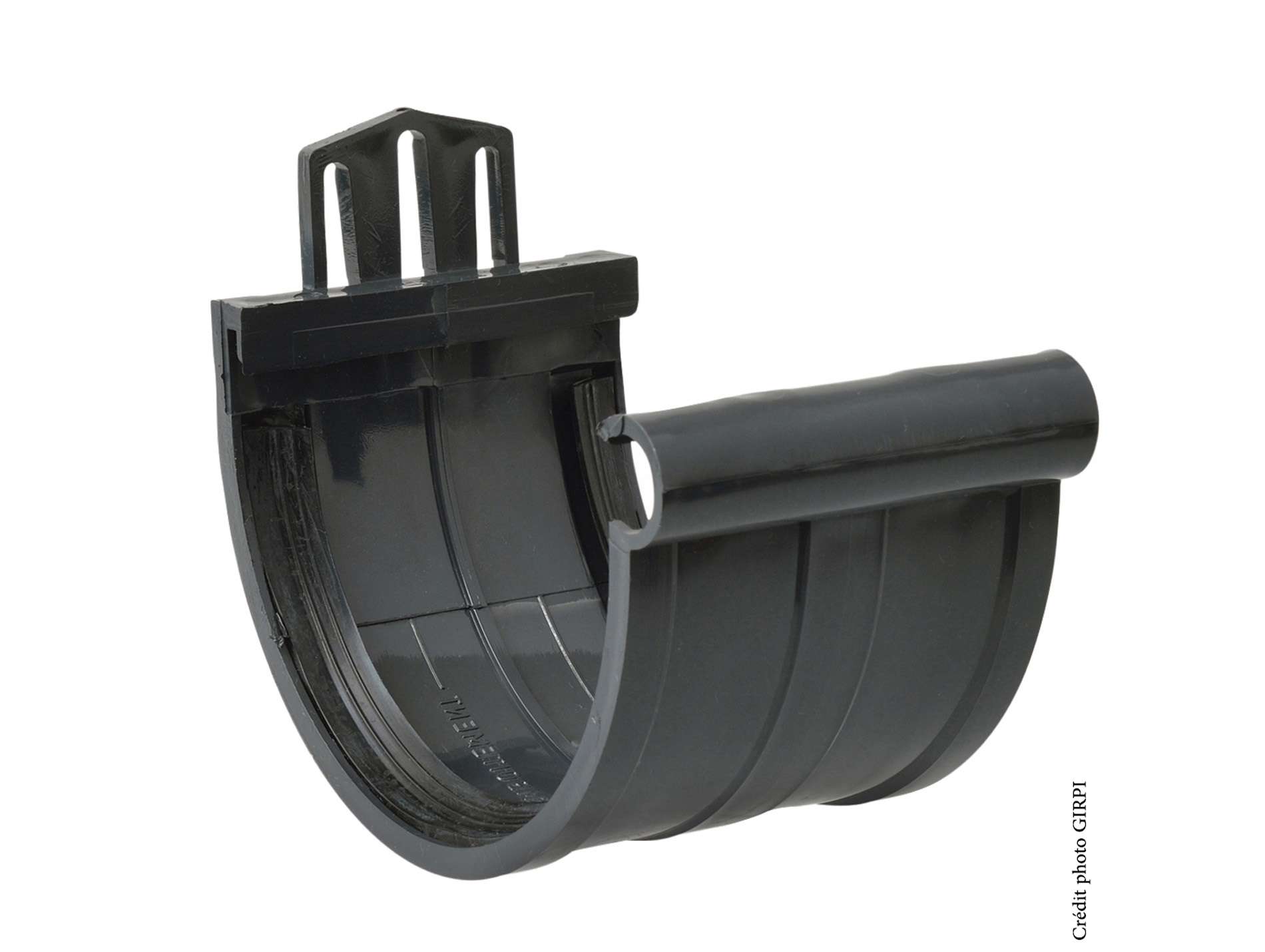 Jonction de gouttière demi-ronde D25 Ardoise