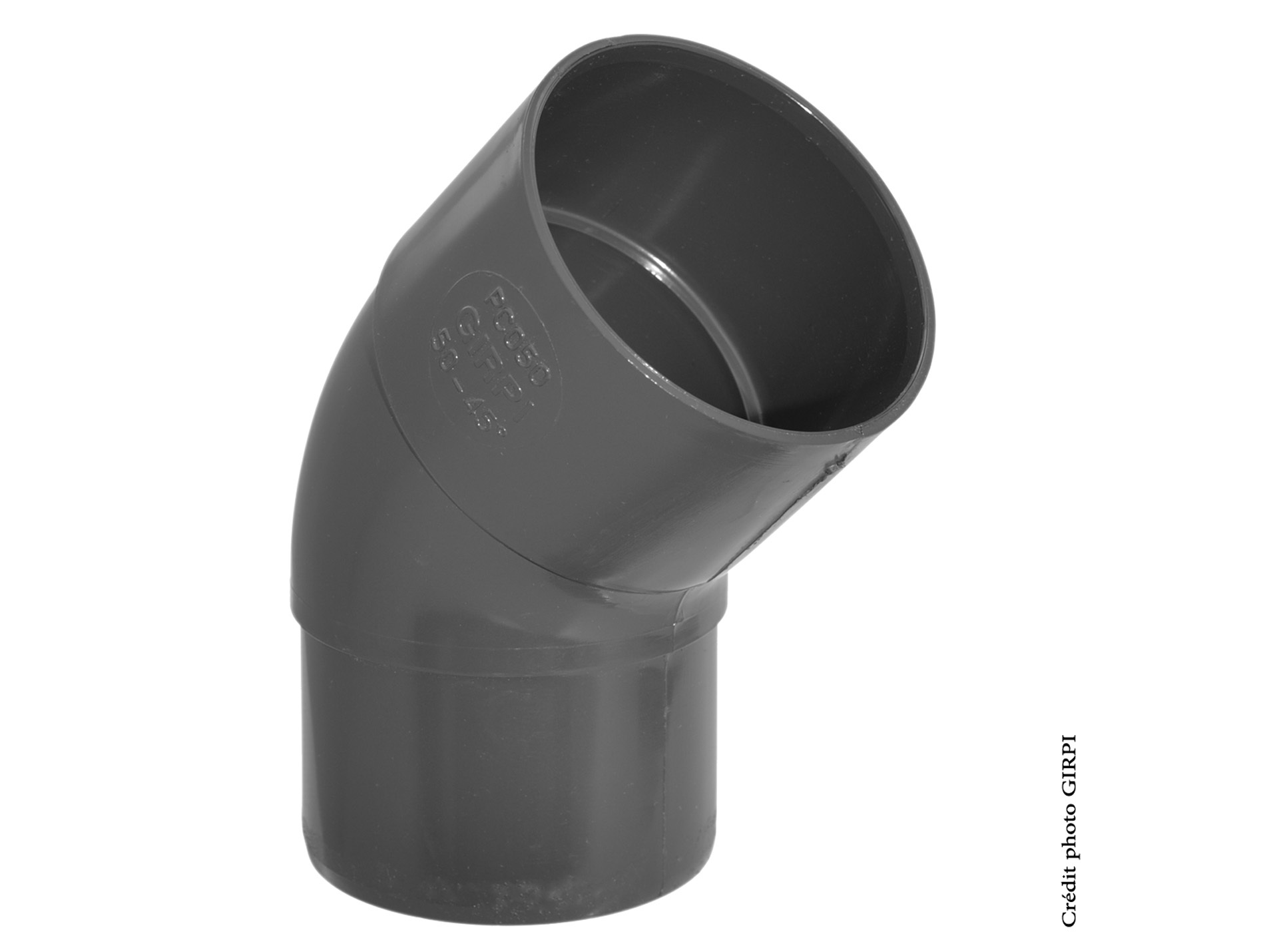 Coude 45° MF PVC Ø50mm Ardoise D16