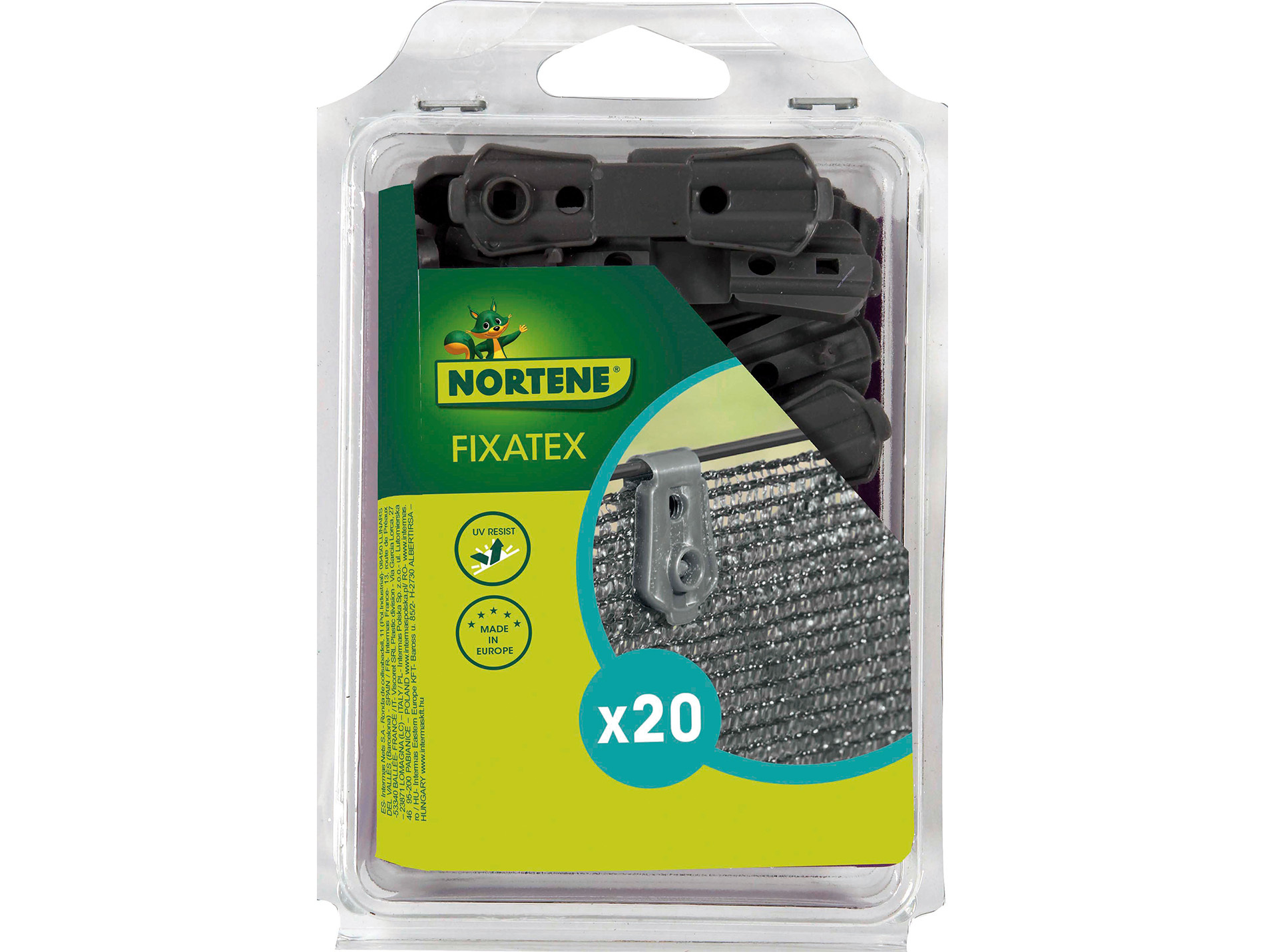 Pince de fixation pour brise-vue tissés L.3,4x l.2cm x20 gris