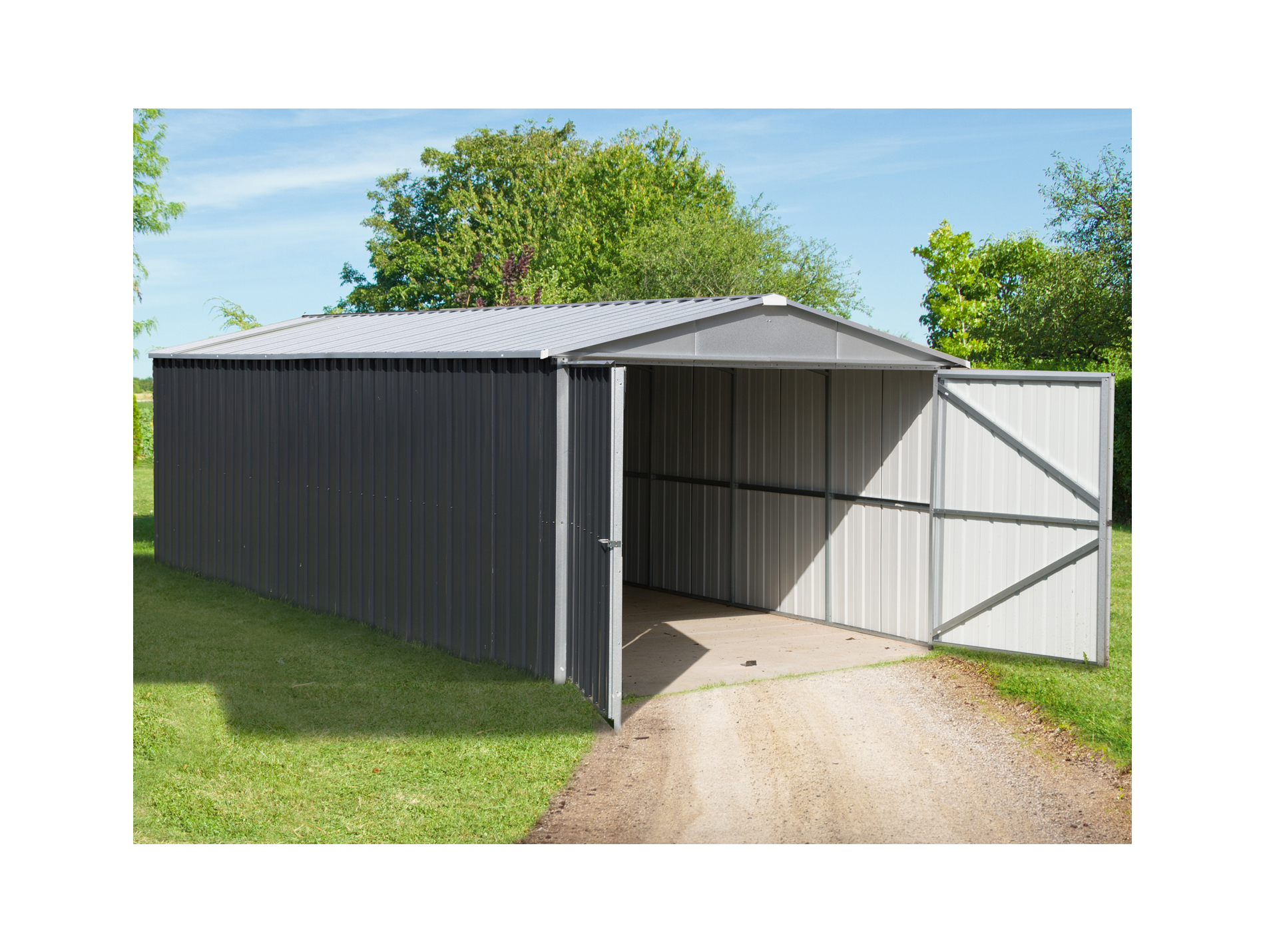 Garage métal L.762xl.297 h.221cm anthracite