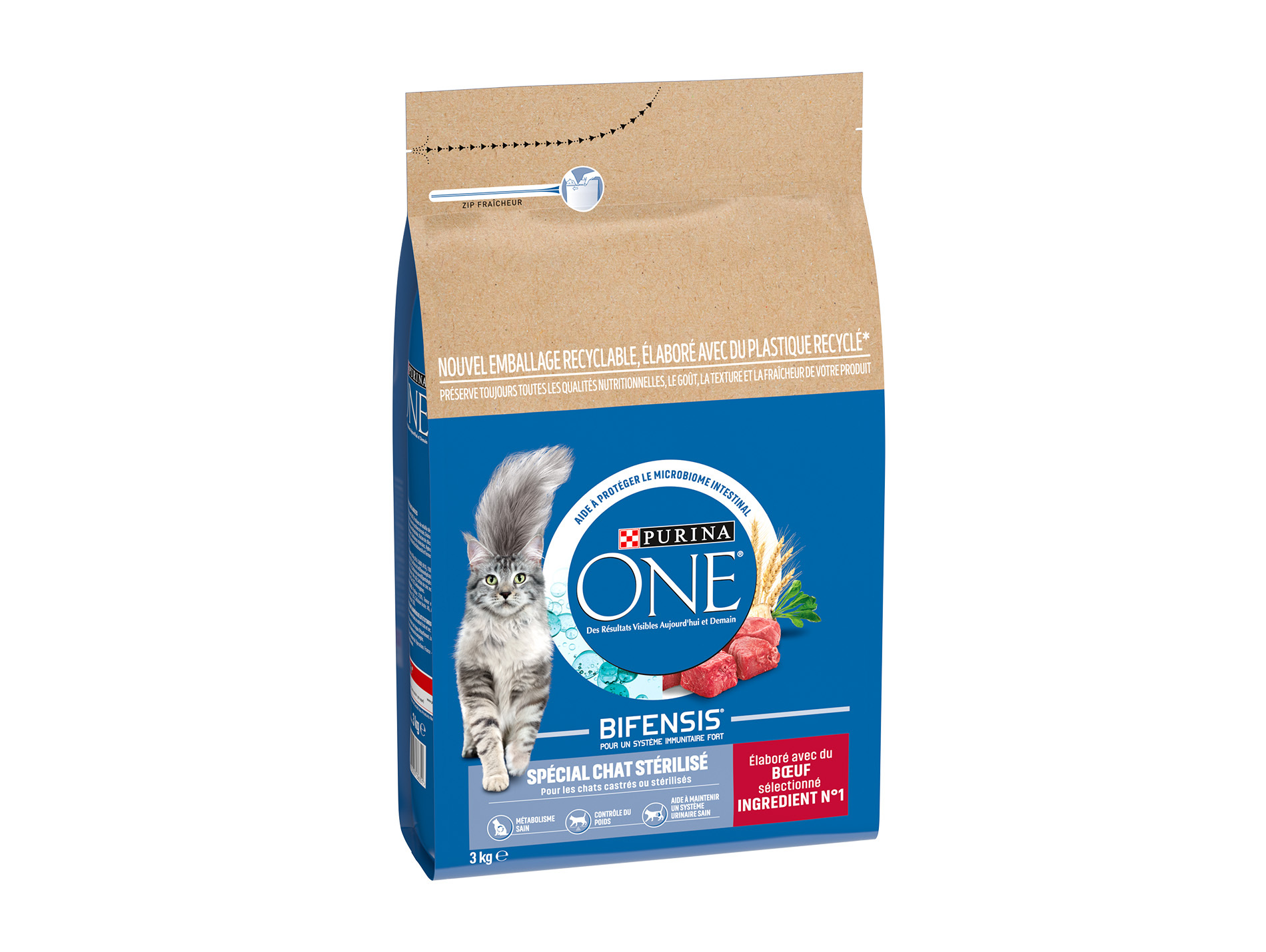 Croquettes chat stérilisé PURINA ONE boeuf 3kg