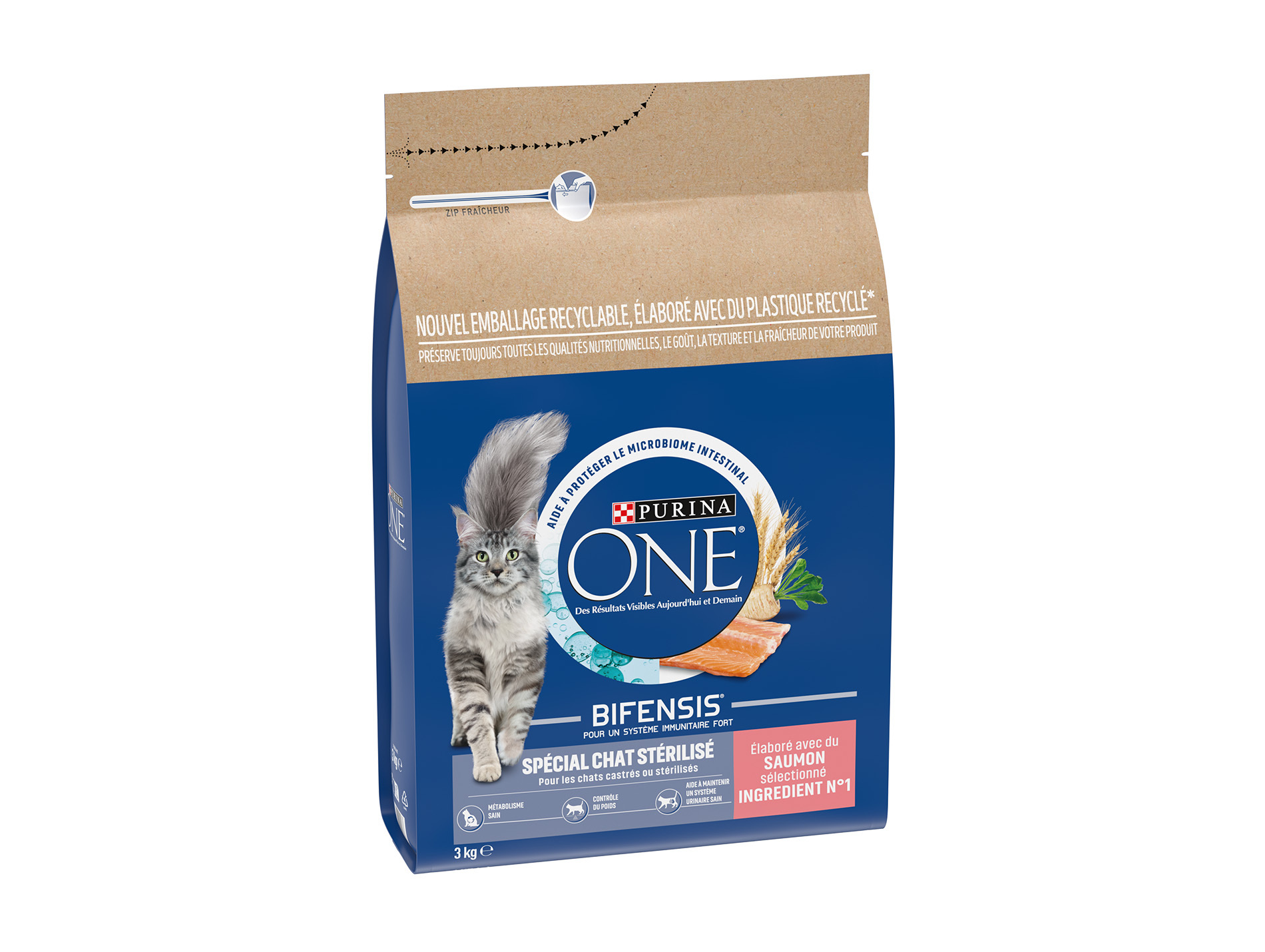 Croquettes chat stérilisé PURINA ONE saumon 3kg