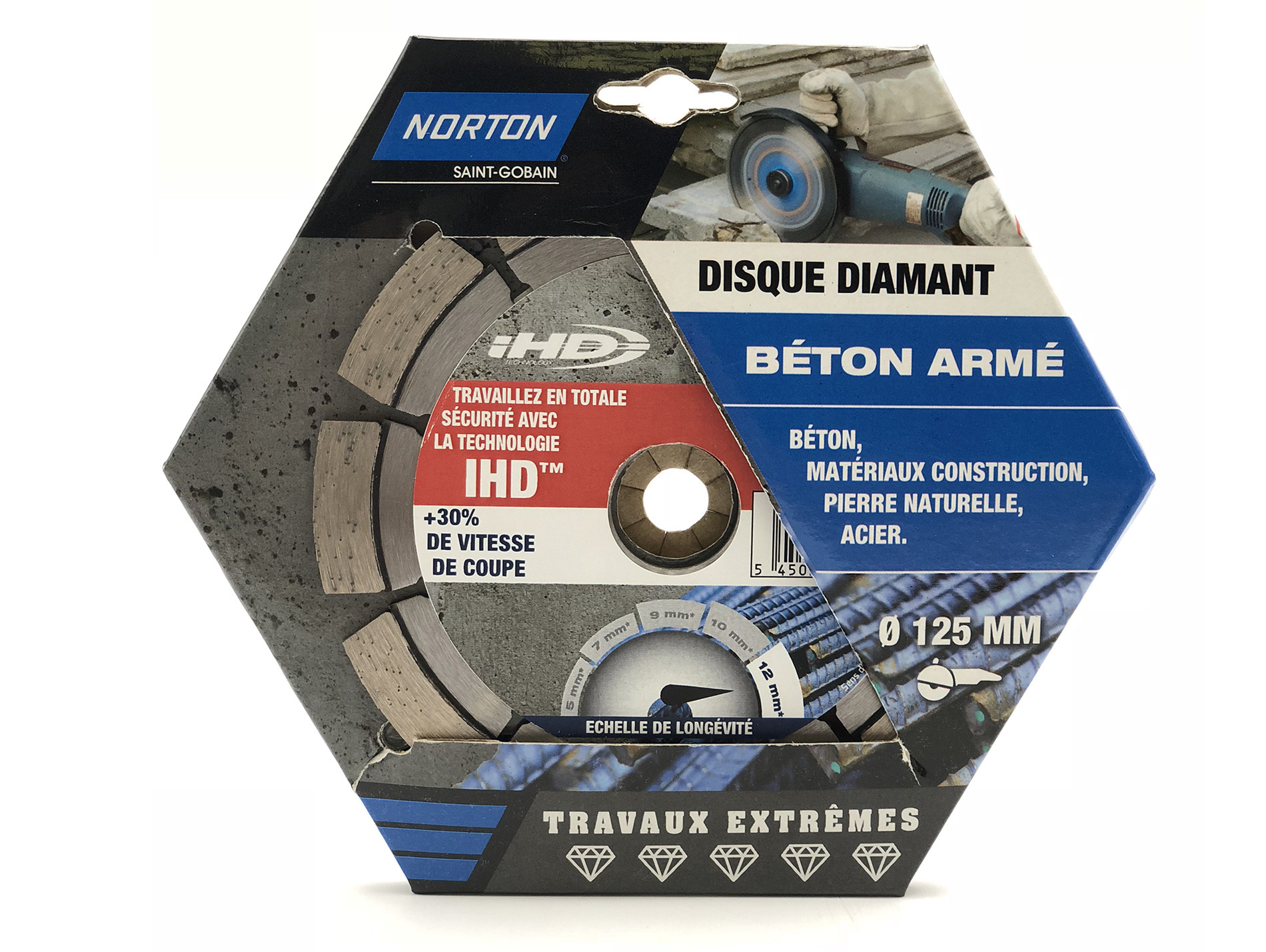 Disque diamant béton acier IHD Ø125x12