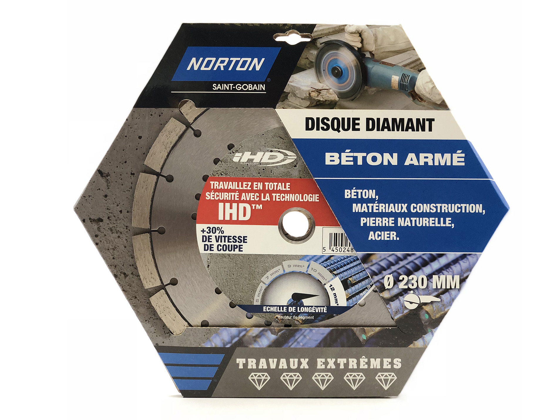 Disque diamant béton acier IHD Ø230x12