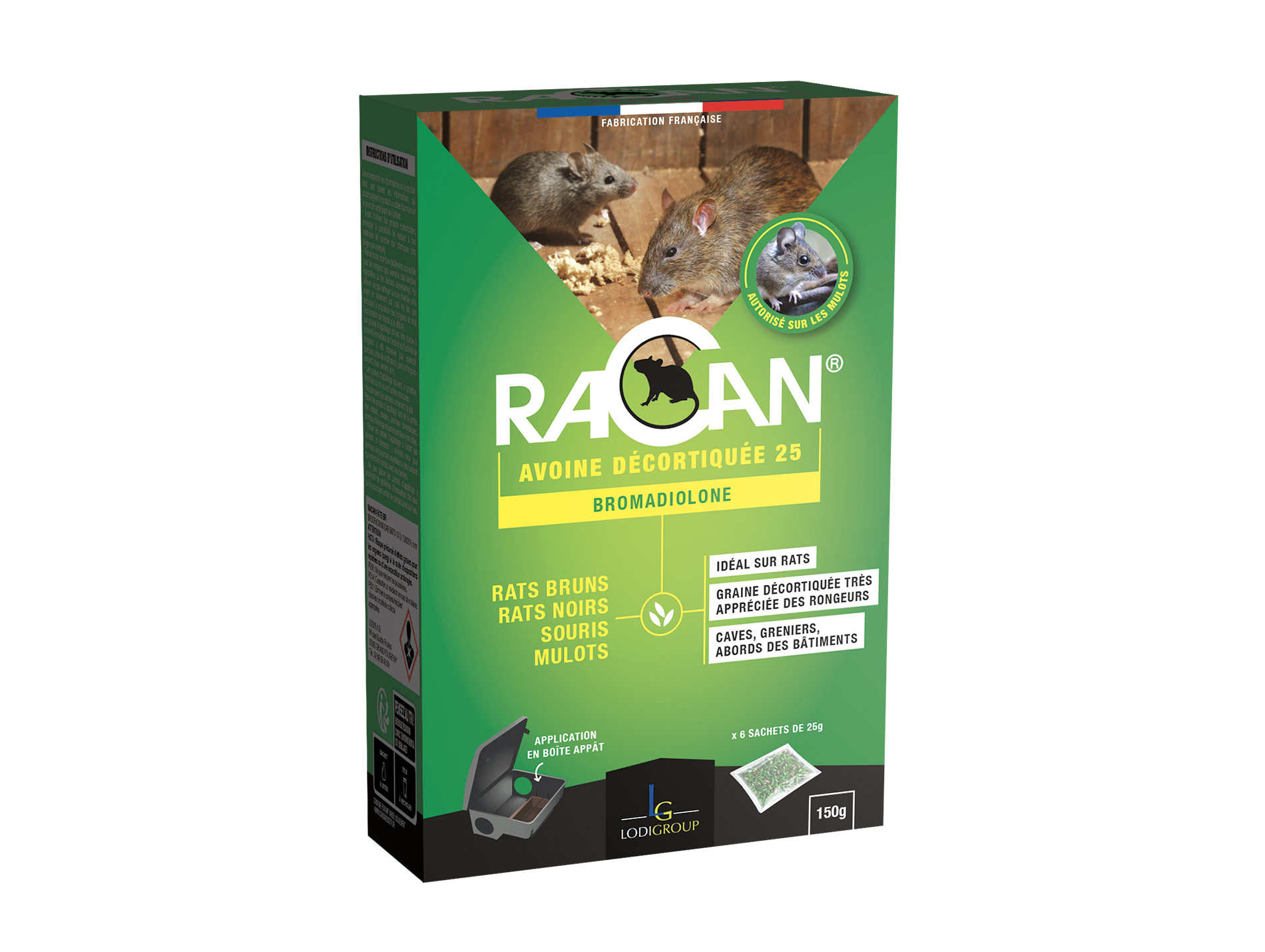 Raticide RACAN avoine 150g