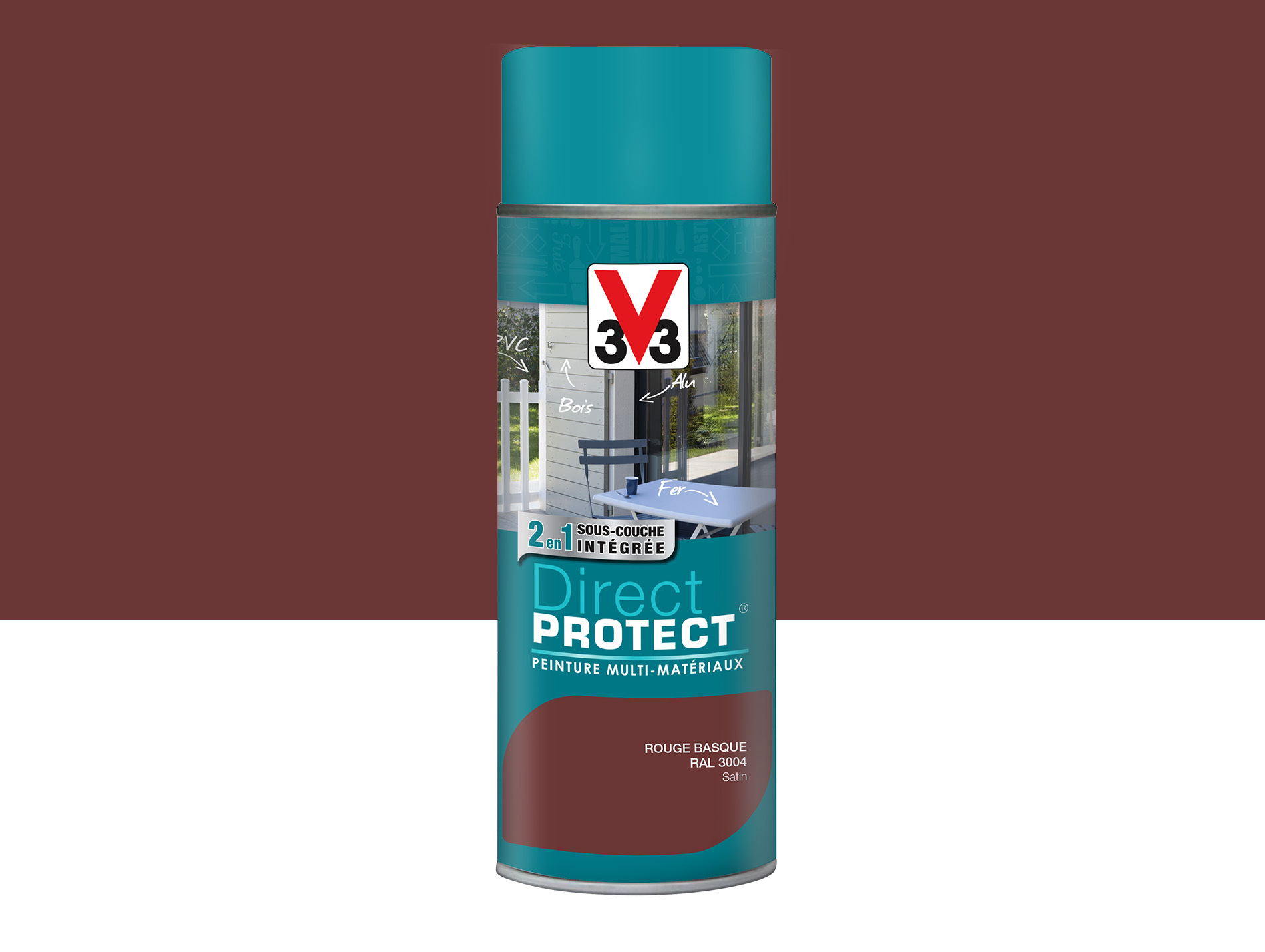 Peinture extérieure V33 Direct Protect rouge basque 0,4L
