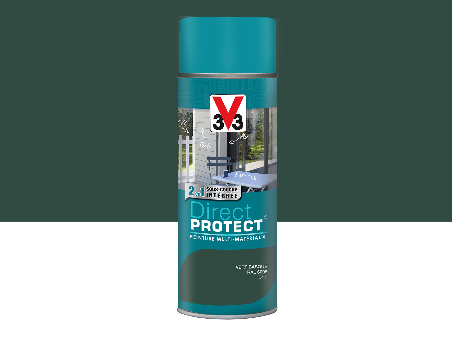 Peinture extérieure V33 Direct Protect vert basque 0,4L