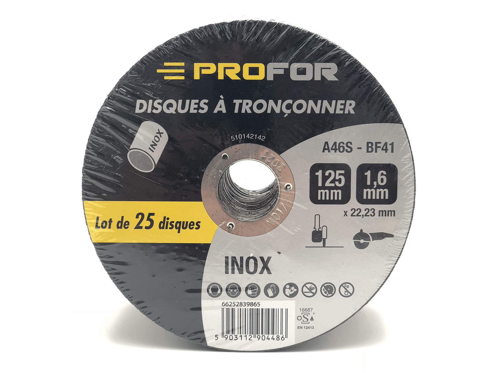 Disques à tronçonner inox Ø125 x 1,6mm PROFOR X25