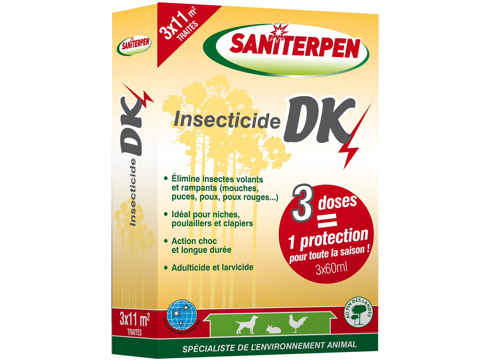 Saniterpen Insecticide DK+ volants et rampants 3x60ml