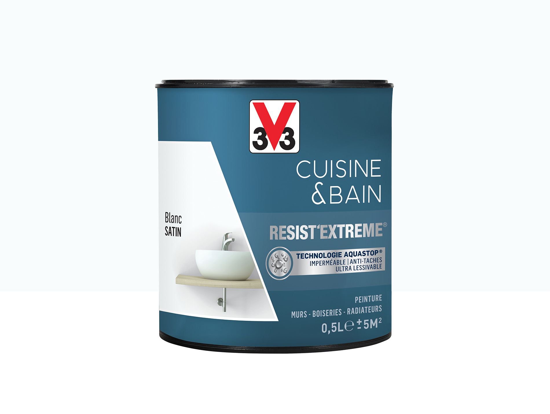 Peinture V33 Resist'Extême Satin Blanc 0,5L