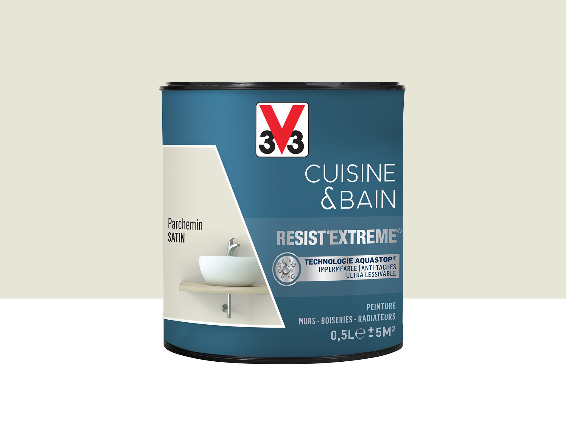 Peinture V33 Resist'Extême Satin Parchemin 0,5L
