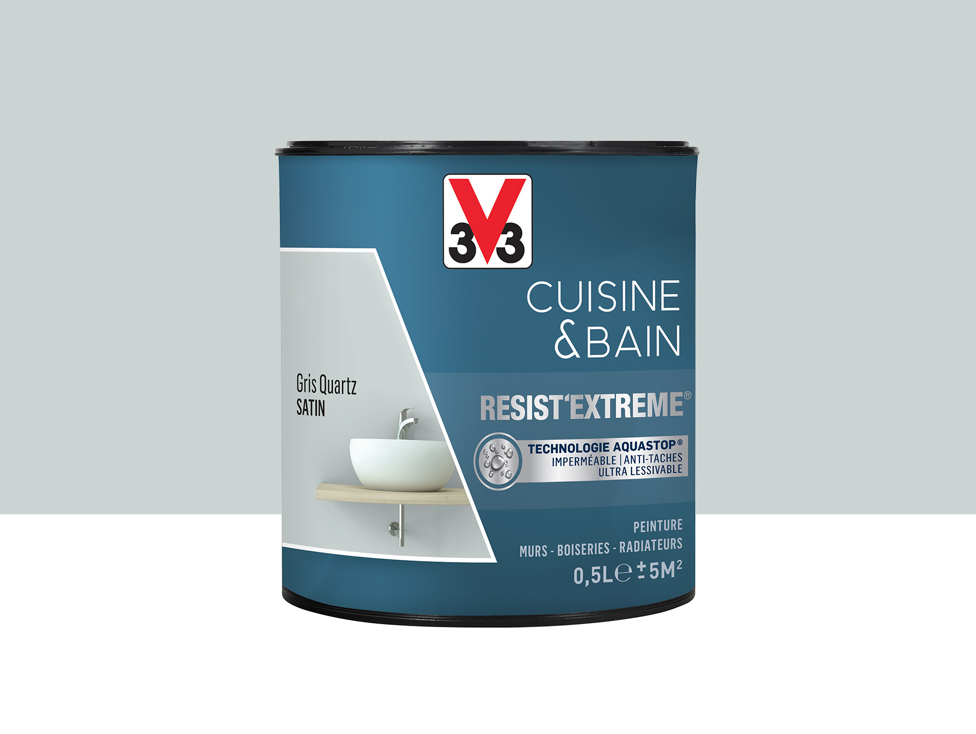 Peinture V33 Resist'Extême Satin Gris quartz 0,5L