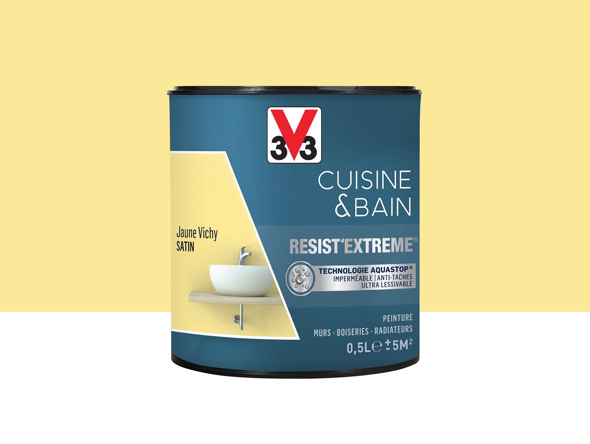 Peinture V33 Resist'Extême Satin Jaune Vichy 0,5L