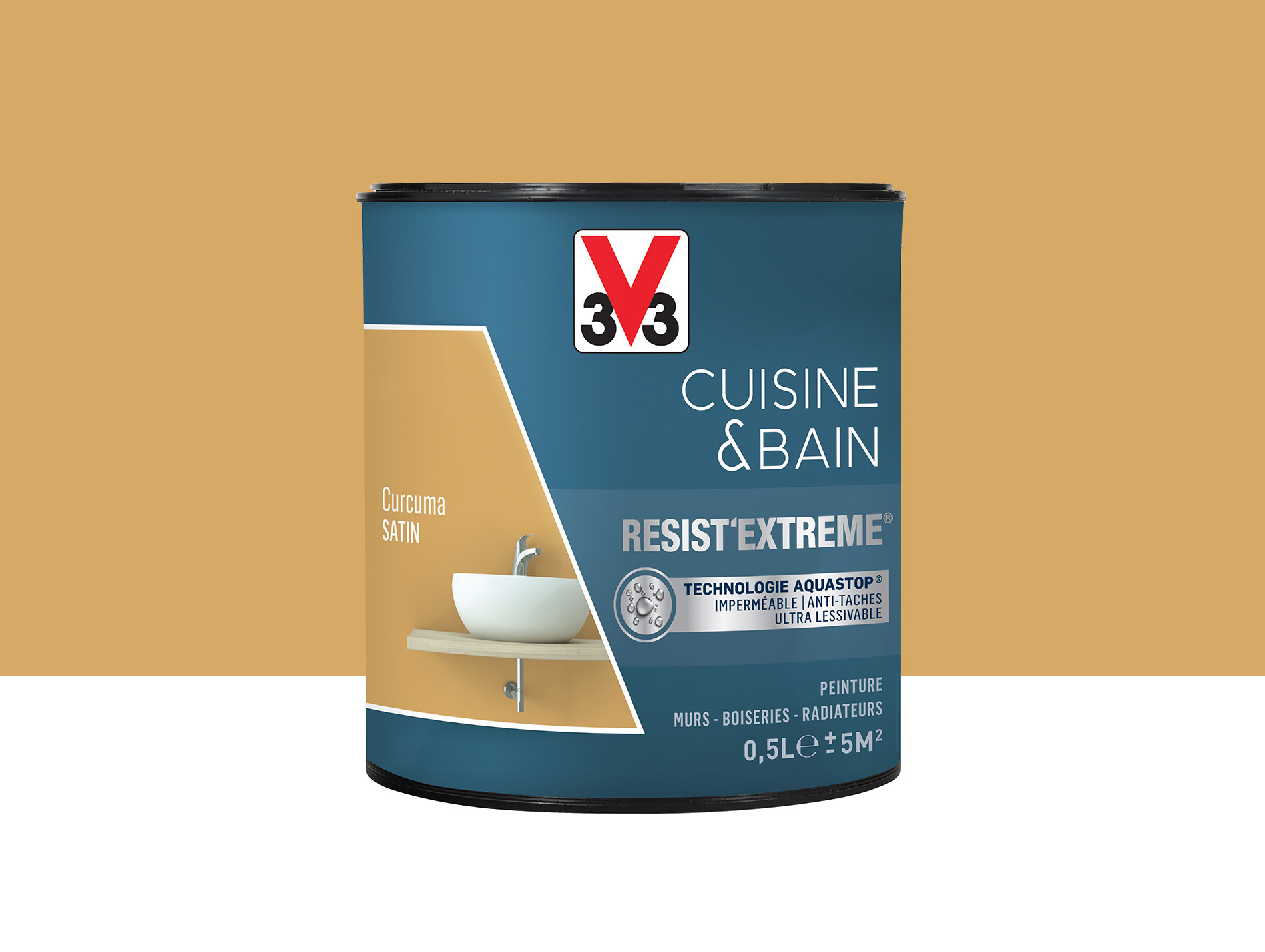 Peinture V33 Resist'Extême Satin Curcuma 0,5L