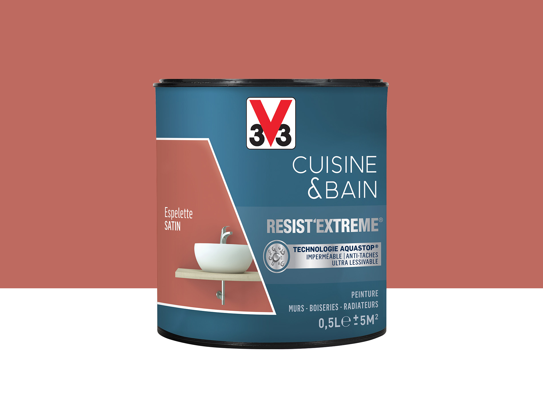Peinture V33 Resist'Extême Satin Espelette 0,5L