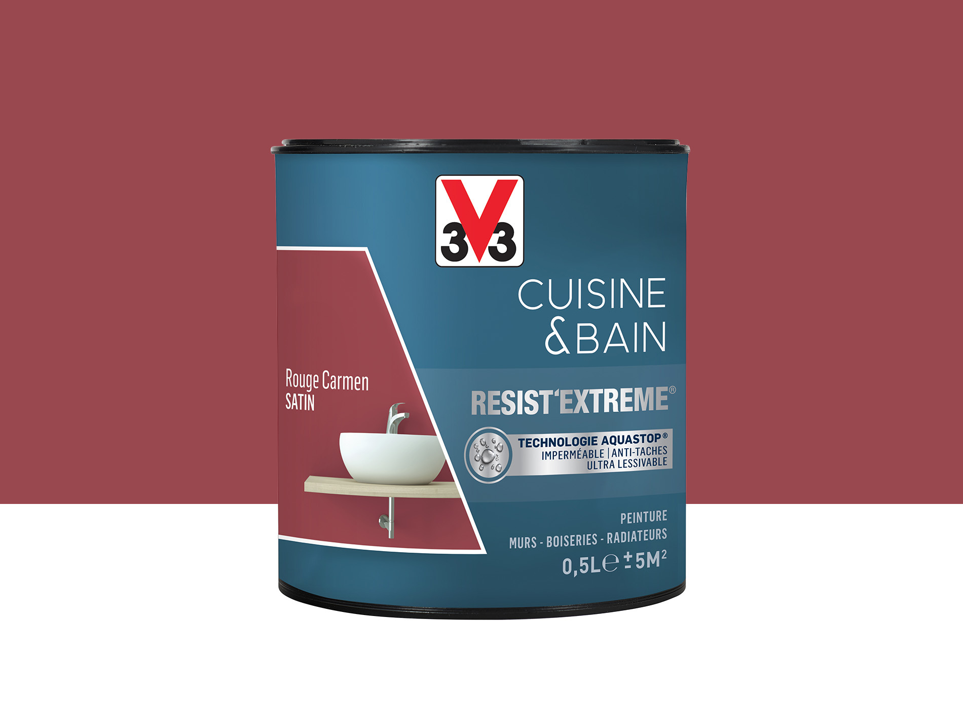Peinture V33 Resist'Extême Satin Rouge Carmen 2L