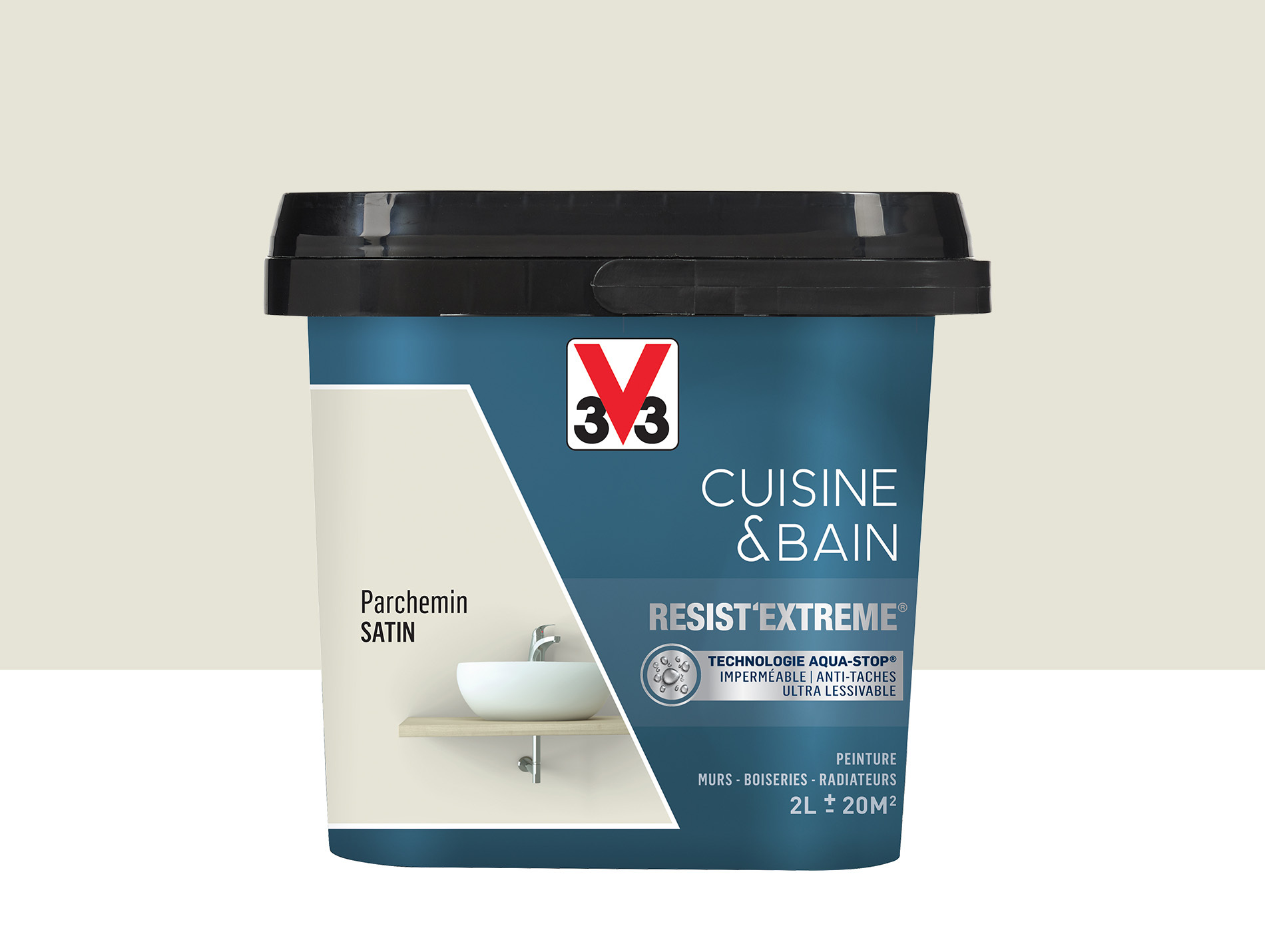 Peinture V33 Resist'Extême Satin Parchemin 2L