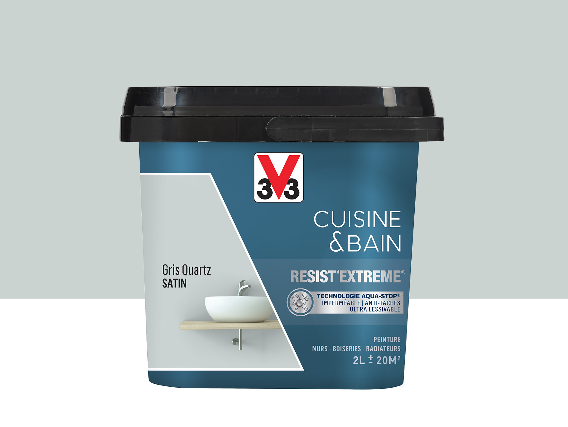 Peinture V33 Resist'Extême Satin Gris quartz 2L