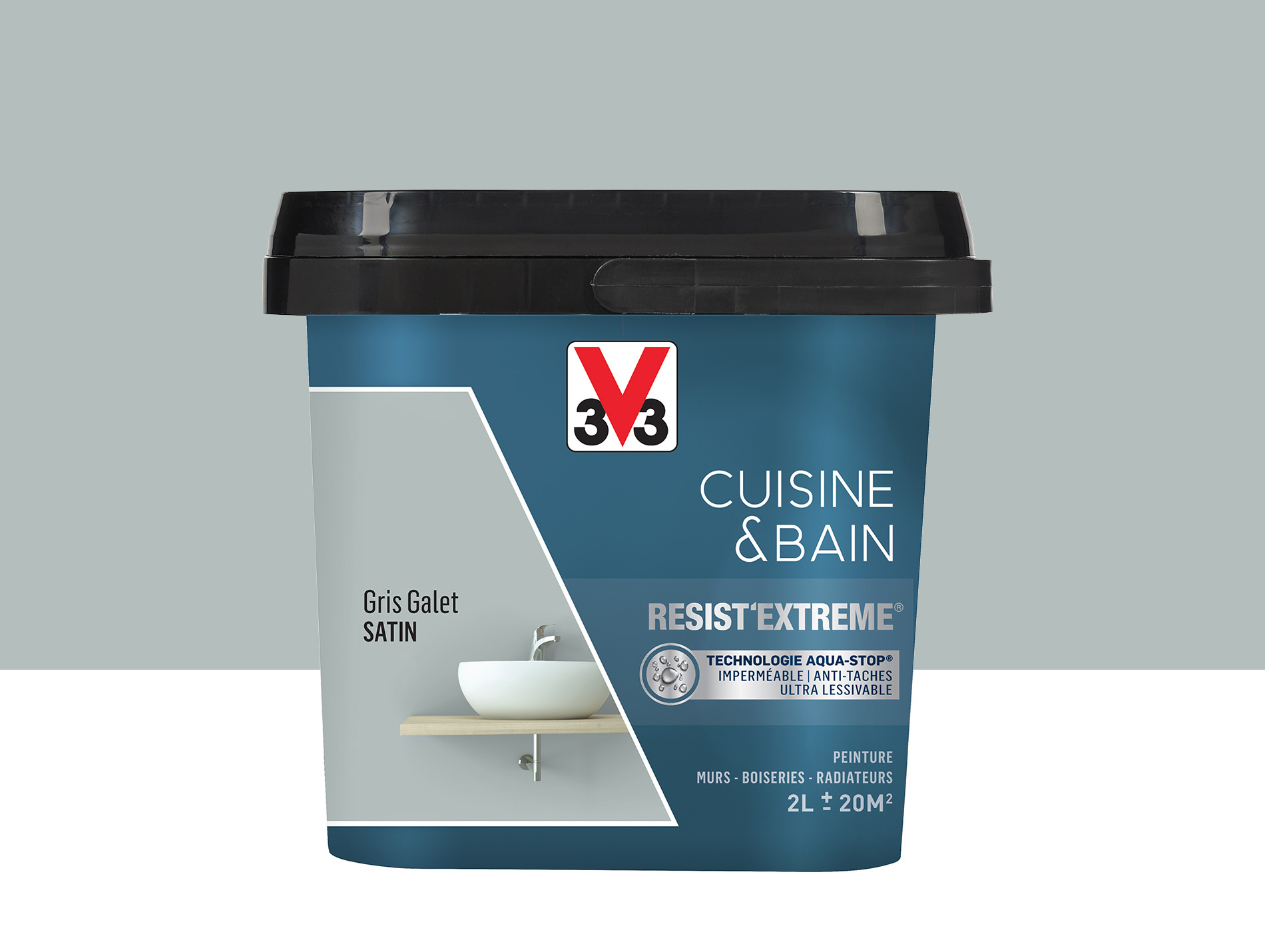 Peinture V33 Resist'Extême Satin Gris galet 2L
