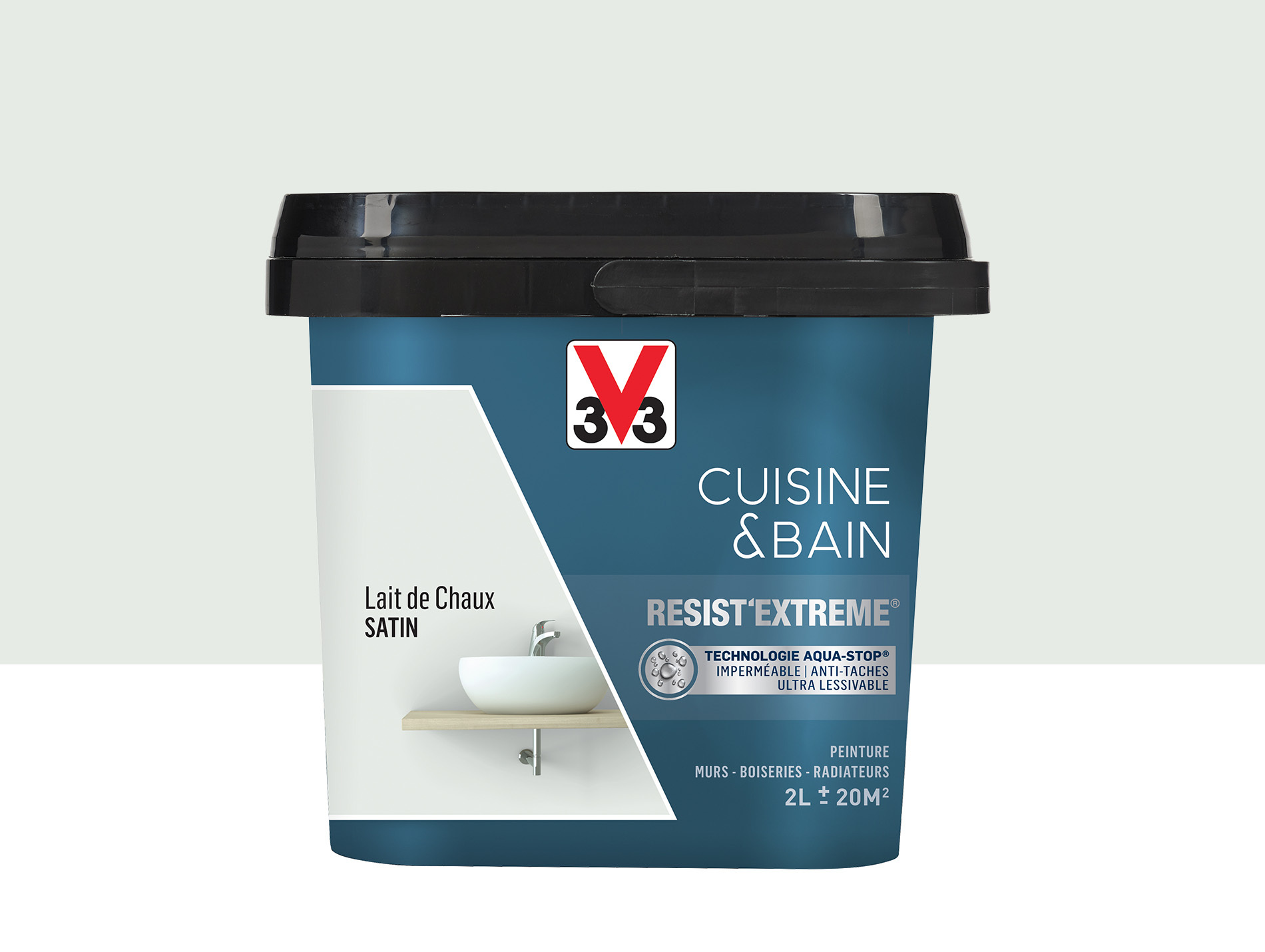 Peinture V33 Resist'Extême Satin Lait Chaux 2L