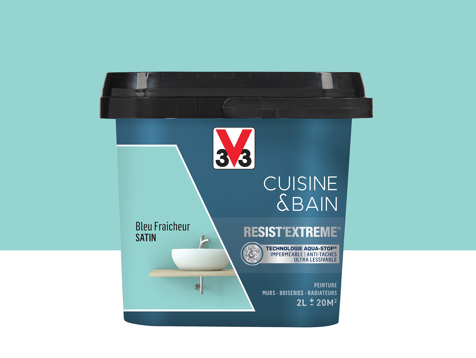 Peinture V33 Resist'Extême Satin Bleu Fraicheur 2L