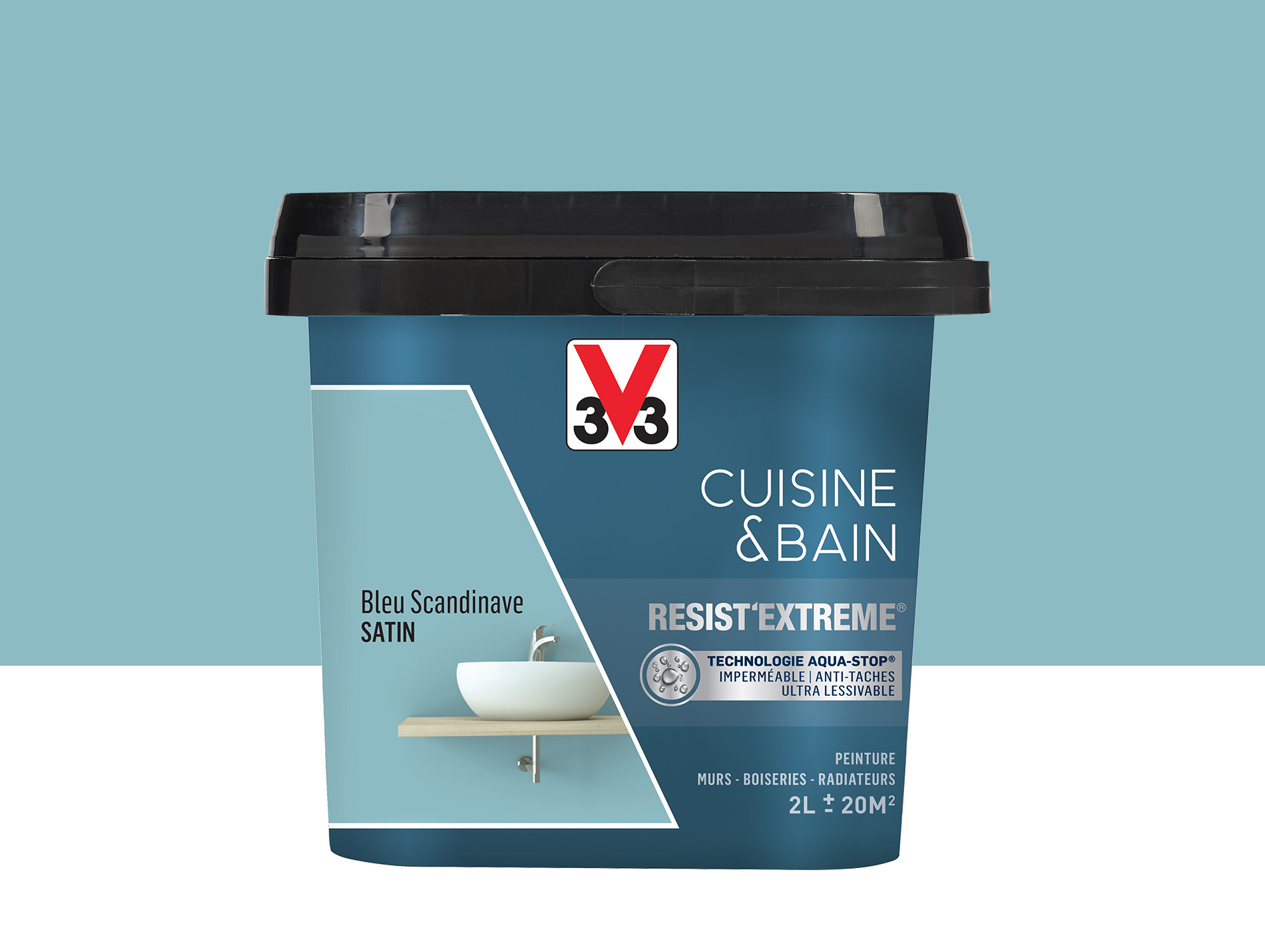 Peinture V33 Resist'Extême Satin Bleu Scandinave 2L