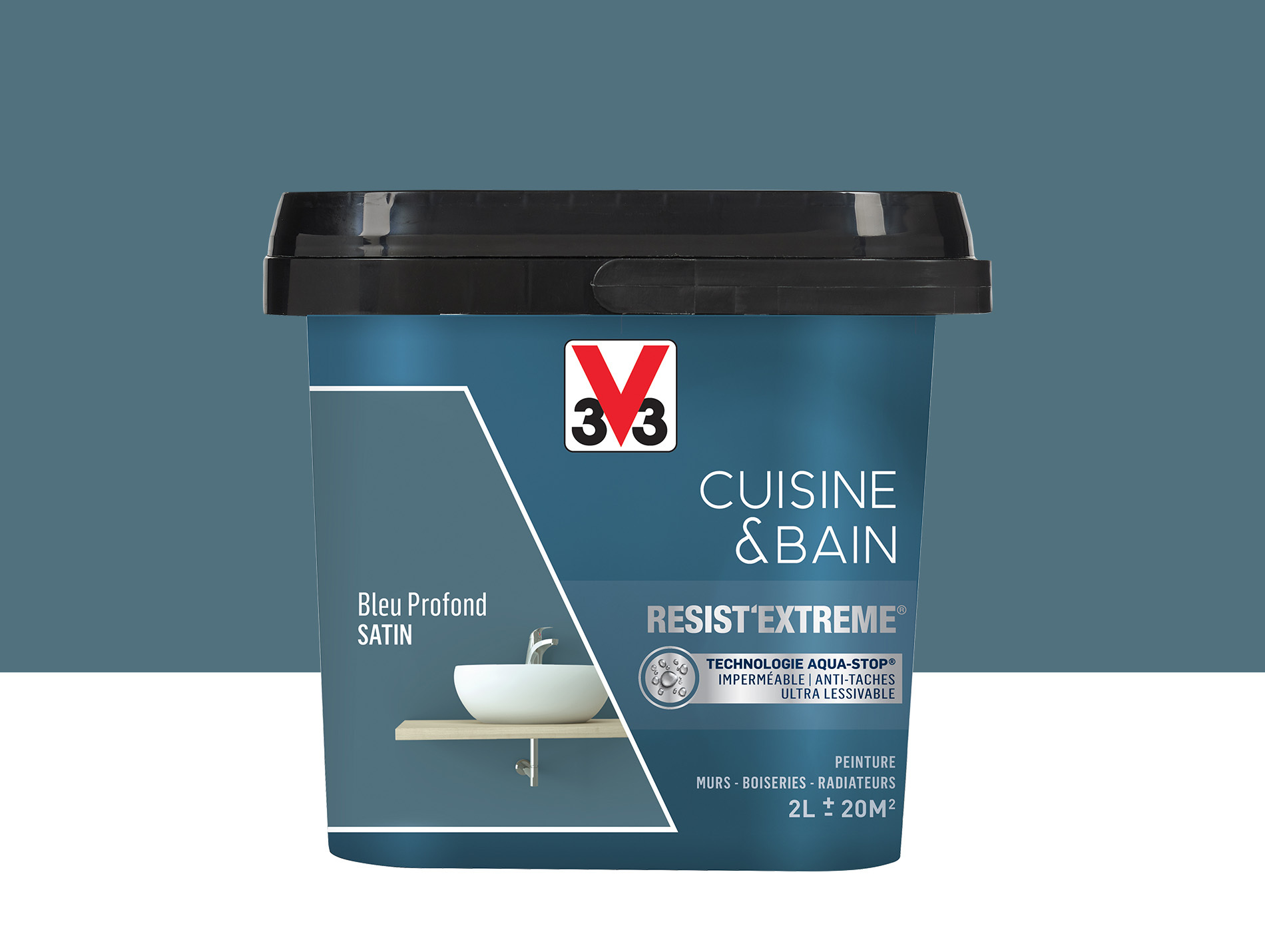Peinture V33 Resist'Extême Satin Bleu Profond 2L