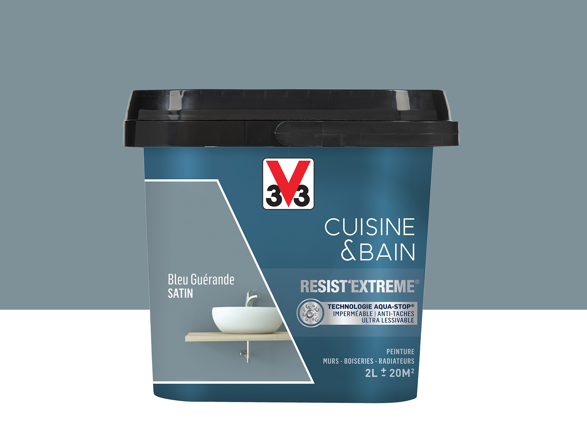 Peinture V33 Resist'Extême Satin Bleu Guérande 2L