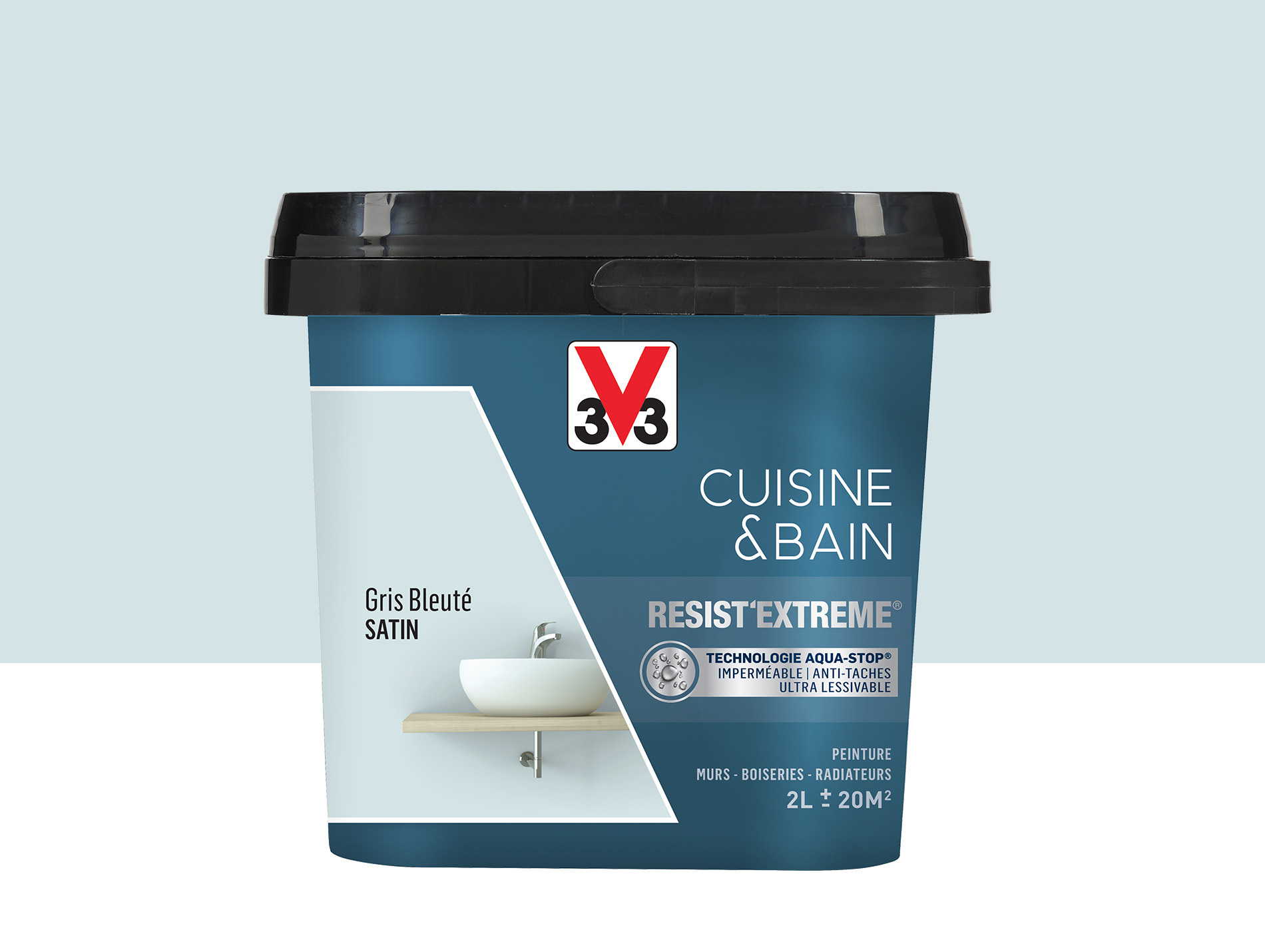 Peinture V33 Resist'Extême Satin Gris bleu 2L