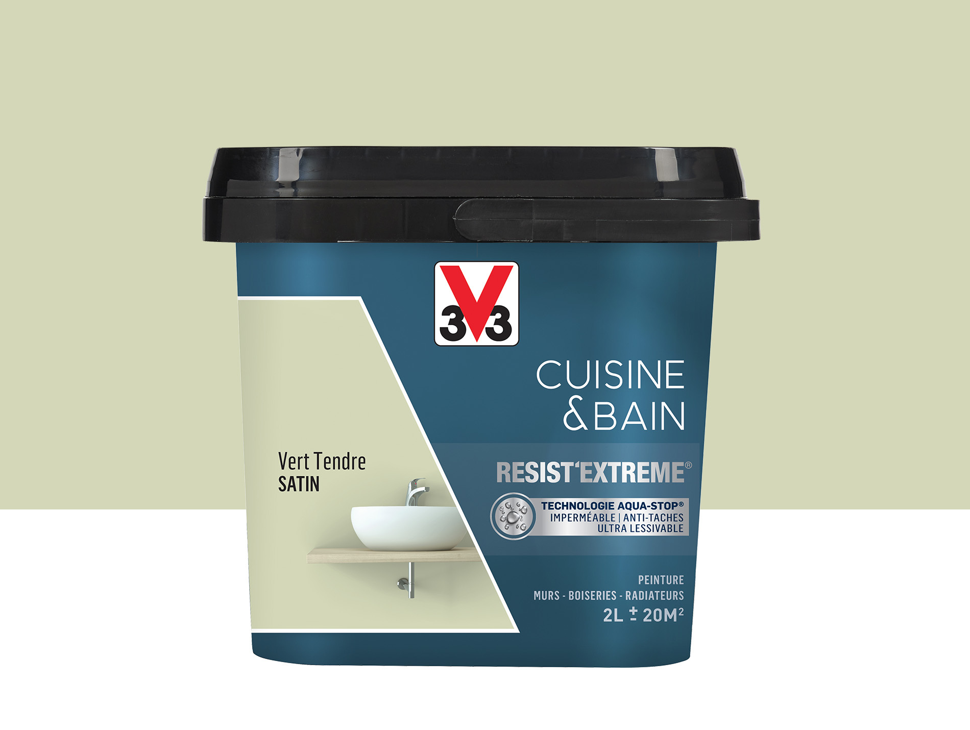 Peinture V33 Resist'Extême Satin Vert Tendre 2L