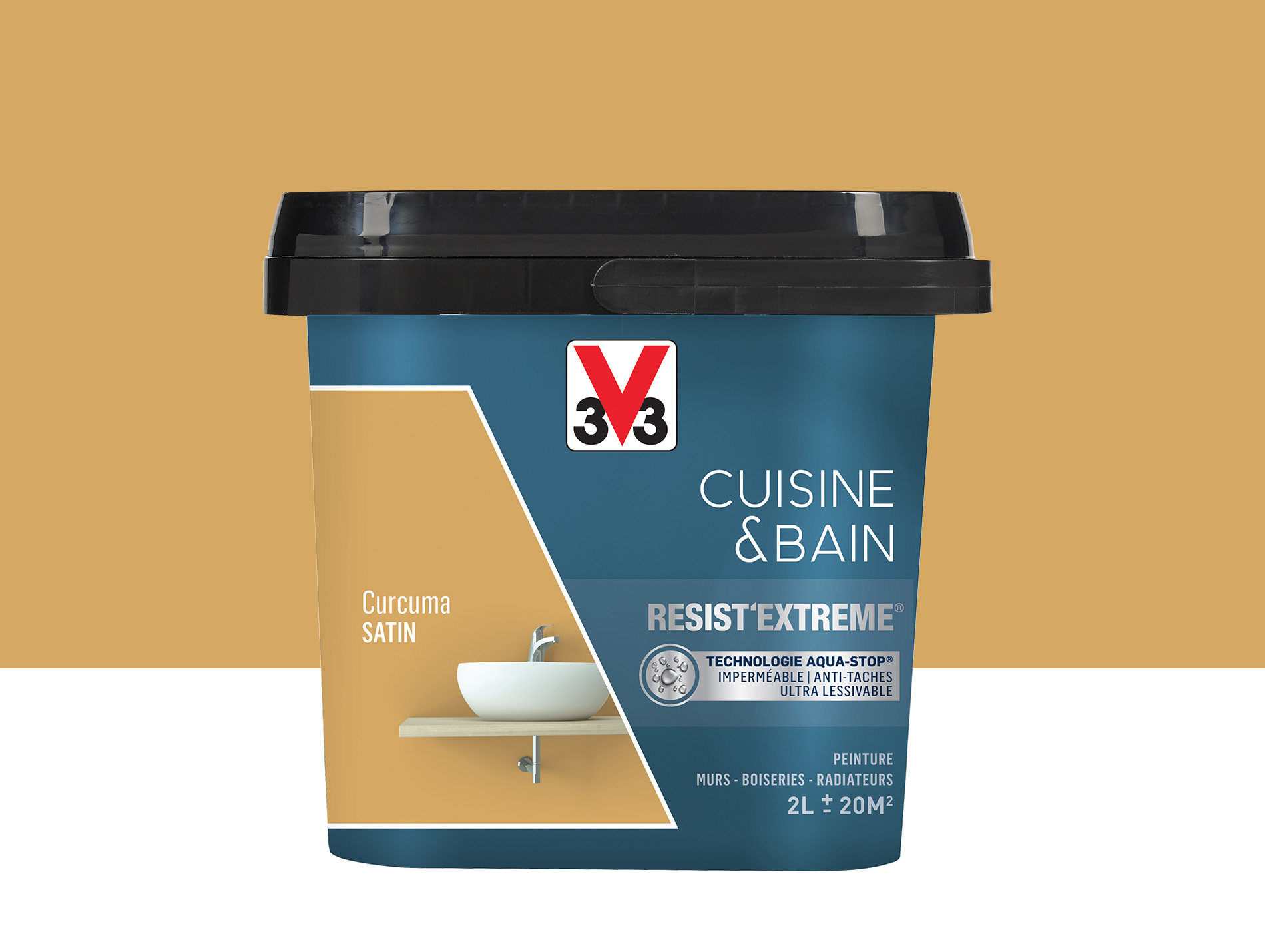 Peinture V33 Resist'Extême Satin Curcuma 2L