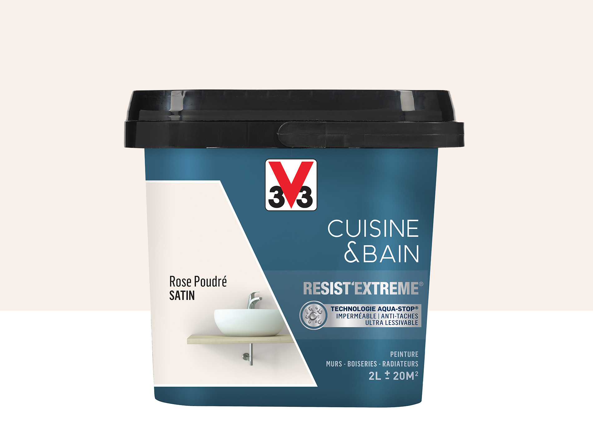 Peinture V33 Resist'Extême Satin Rose Poudré 2L