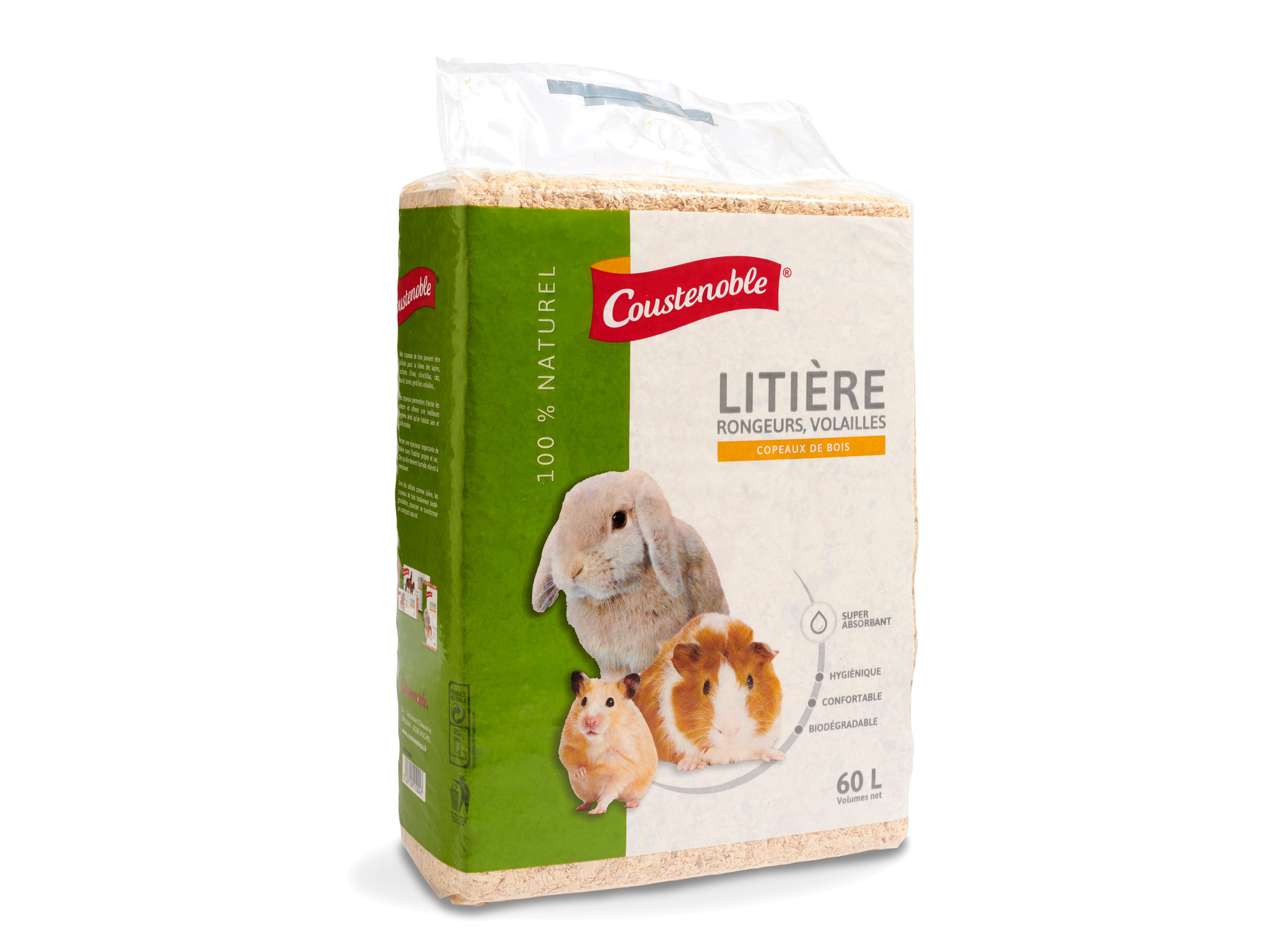 Litière copeaux bois rongeurs vollailes Farmer Classic 60L