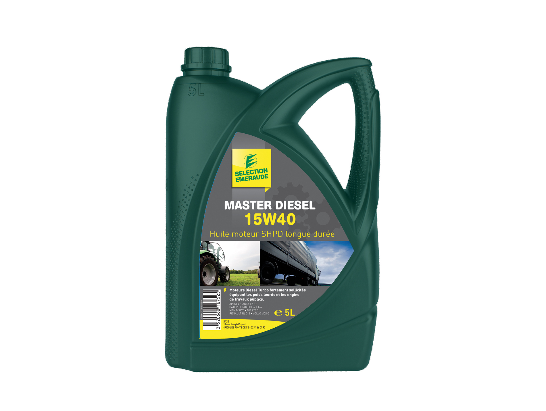 Huile SELECTION EMERAUDE master diesel 15W40 5L