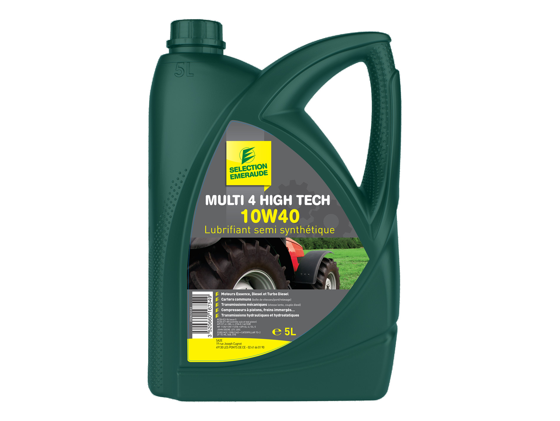 Huile SELECTION EMERAUDE Multi 4 high tech 10W40 5L