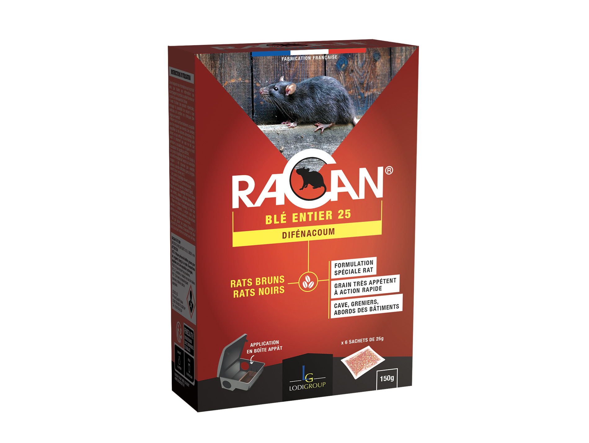 Raticide RACAN blé entier 150g