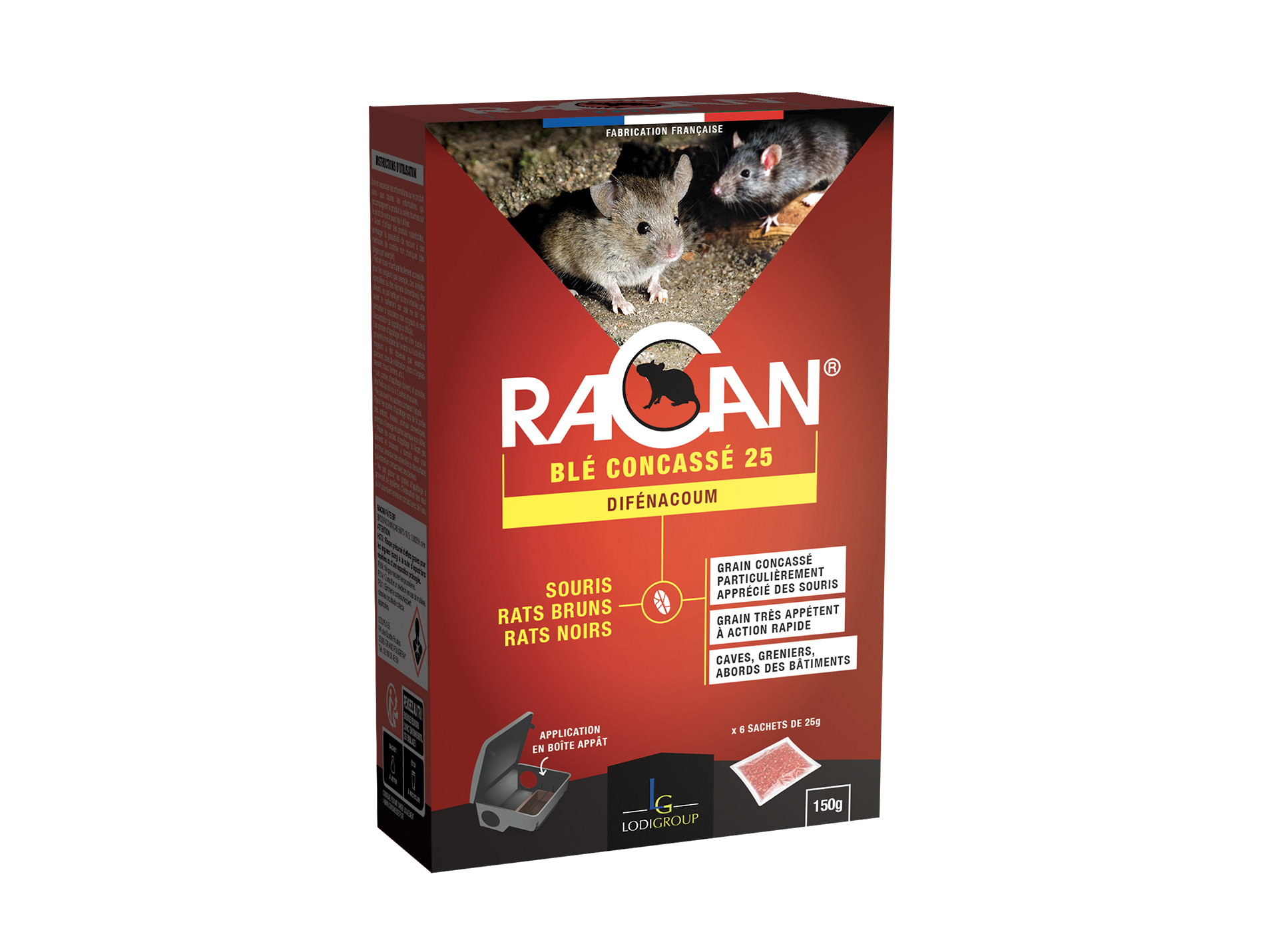 Raticide RACAN blé concasse 150g