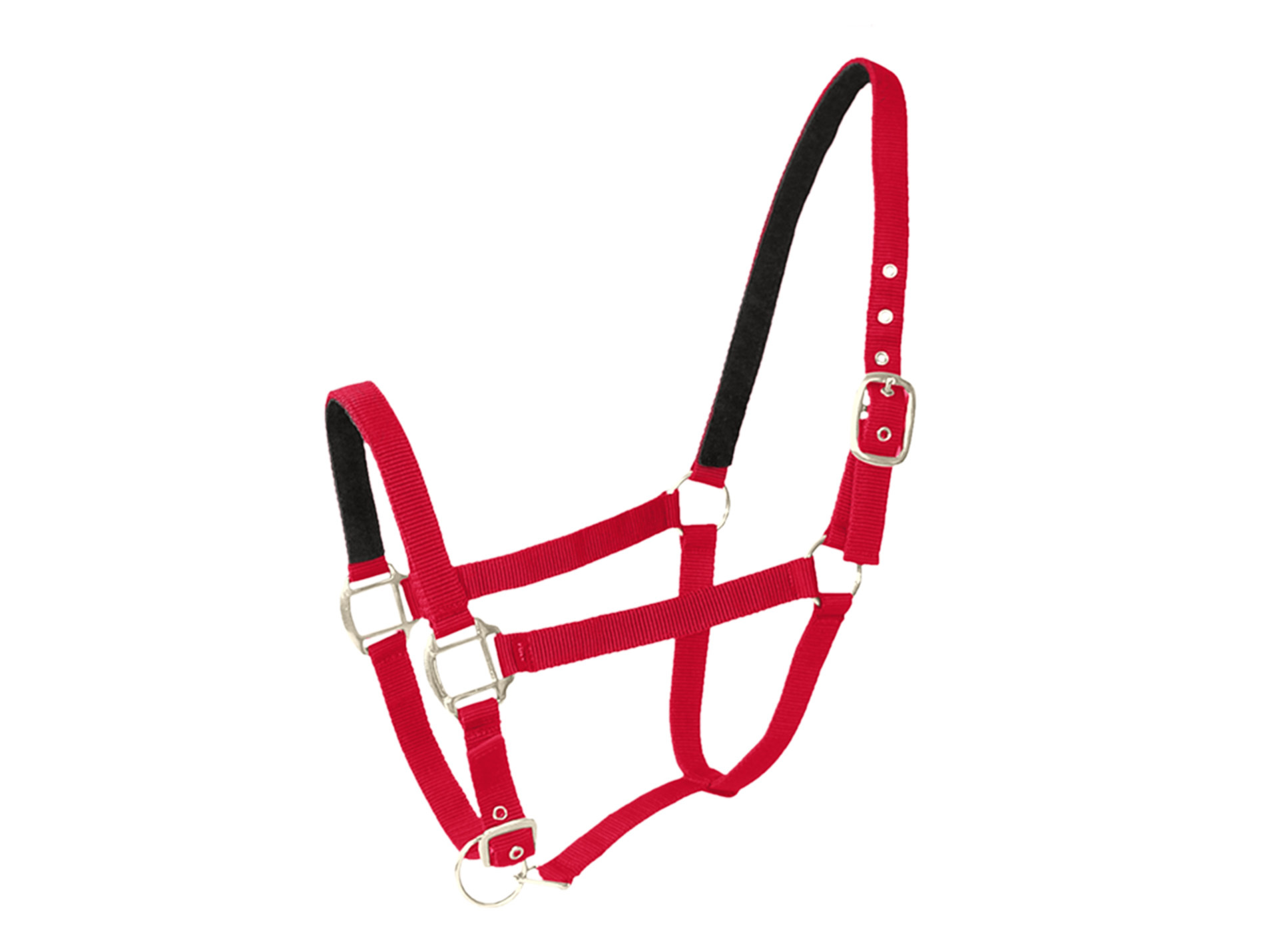 Licol poney en cuir rouge