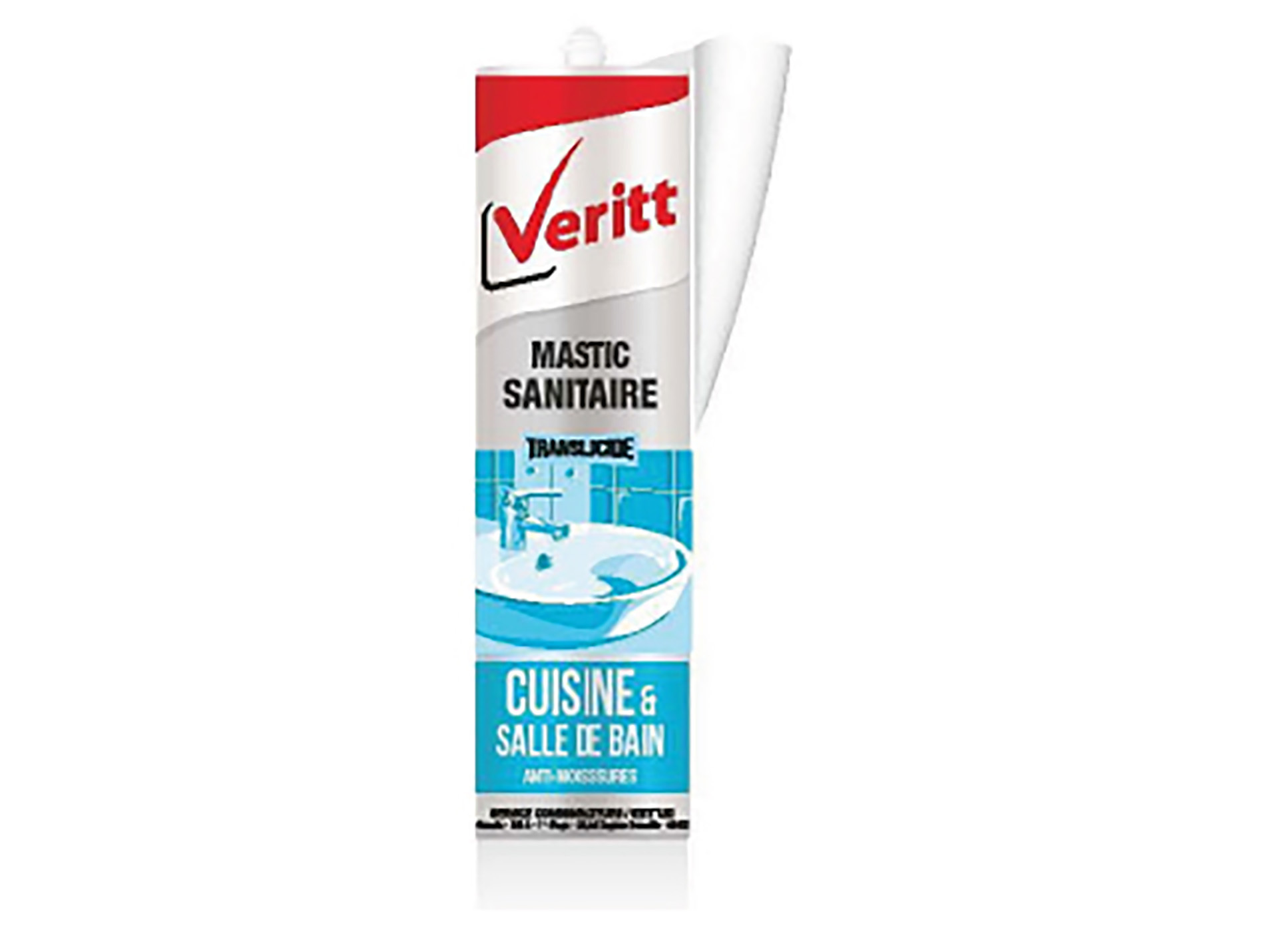 Mastic sanitaire VERITT Cuisine & Salle de bain transparent 280ml