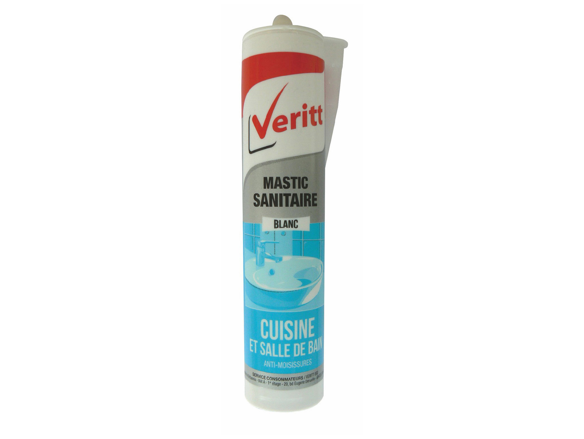 Mastic sanitaire VERITT Cuisine & Salle de bain blanc 280ml