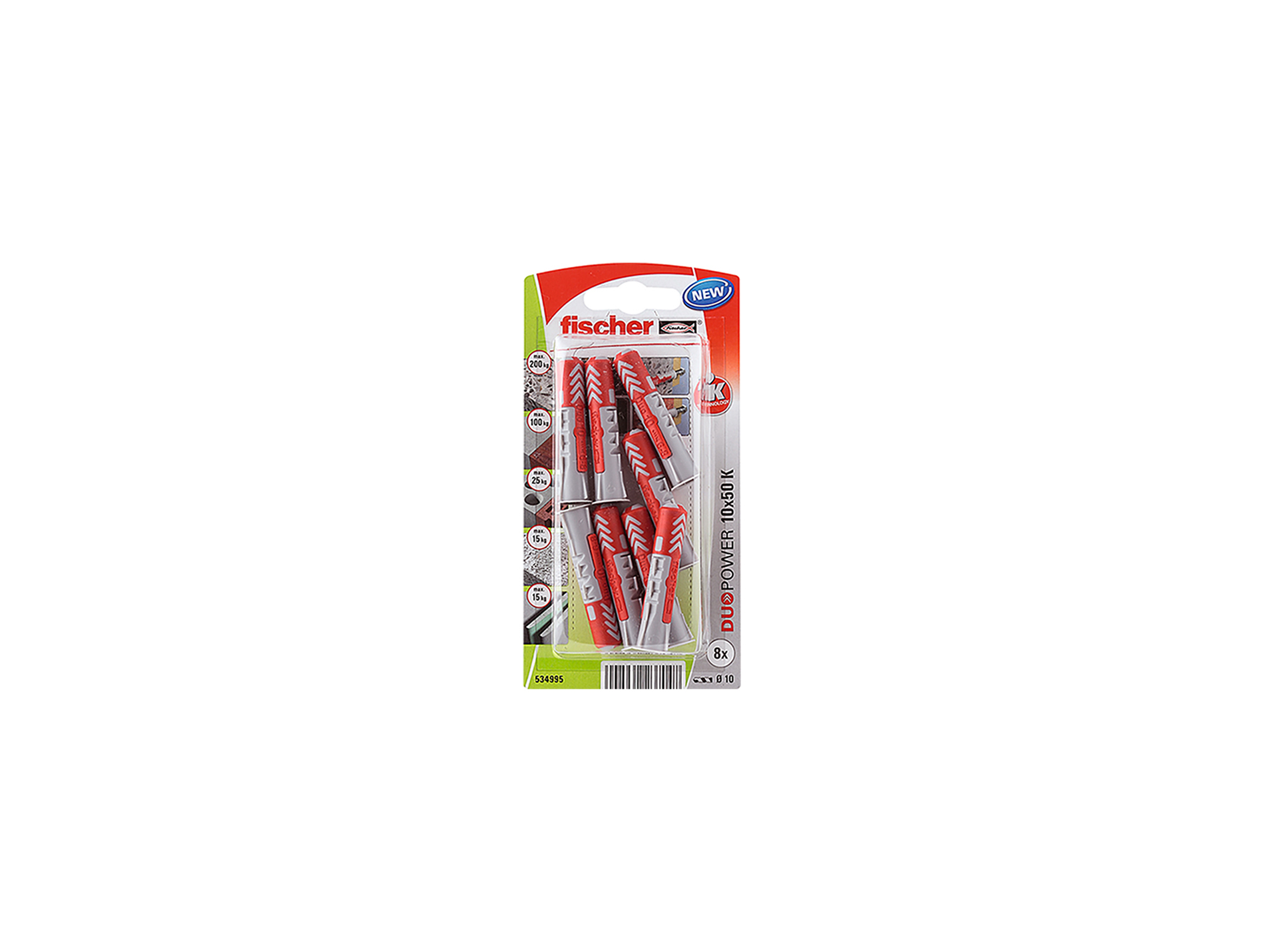 Chevilles bi-matière DUOPOWER Ø10 L50mm x8