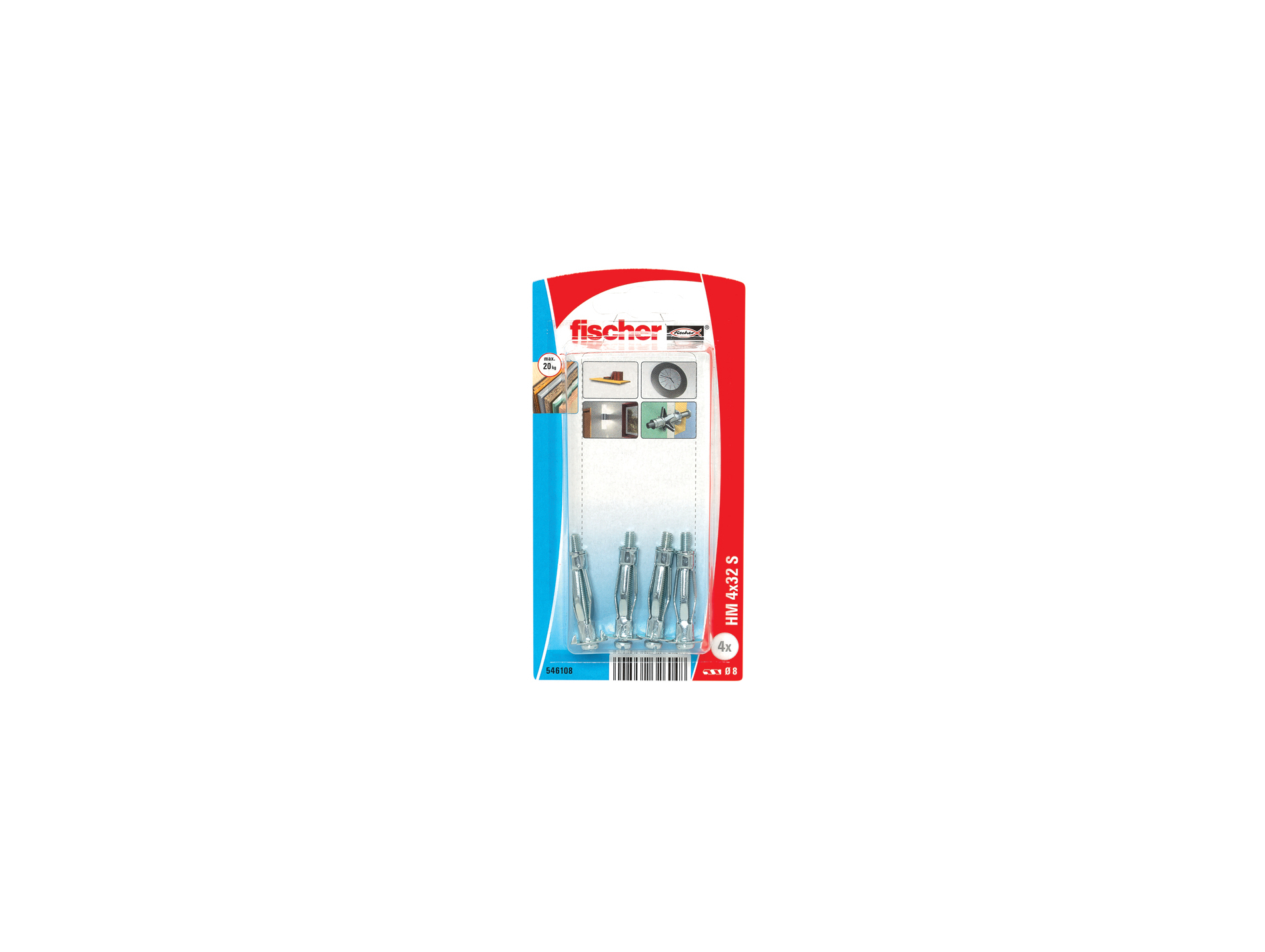 Chevilles pour cloison creuse HM-S Ø4 L32mm x10
