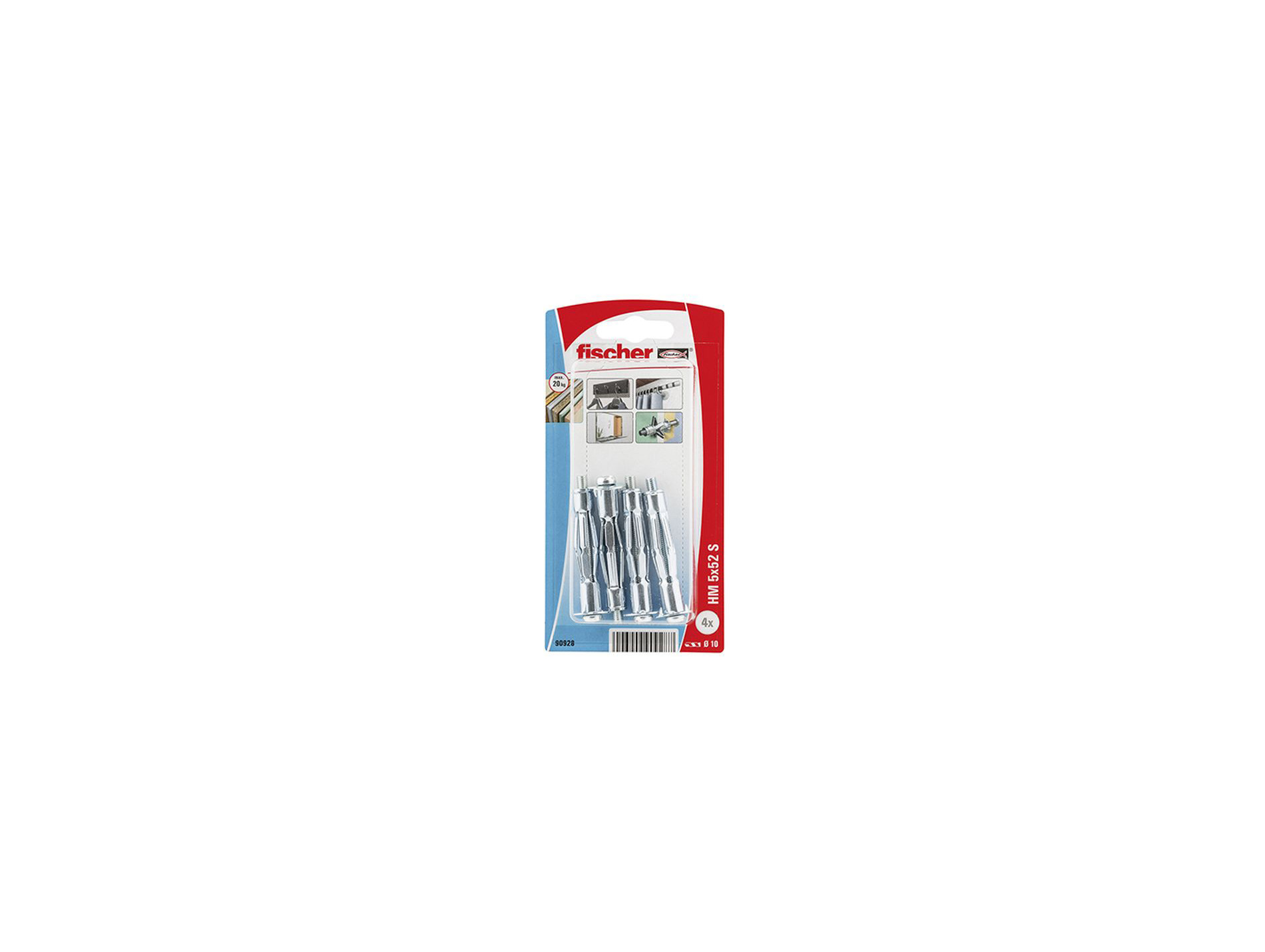 Chevilles pour cloison creuse HM-S Ø5 L52mm x4