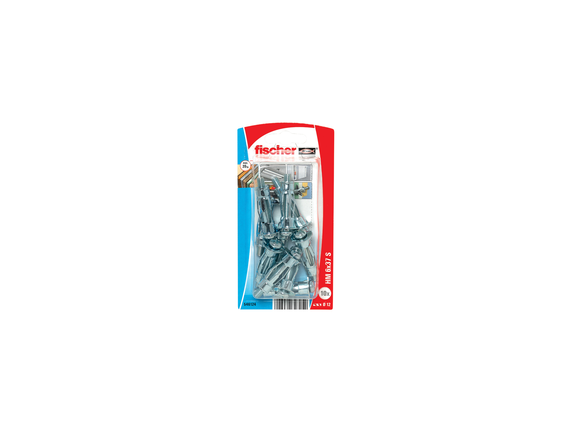 Chevilles pour cloison creuse HM-S Ø6 L37mm x10