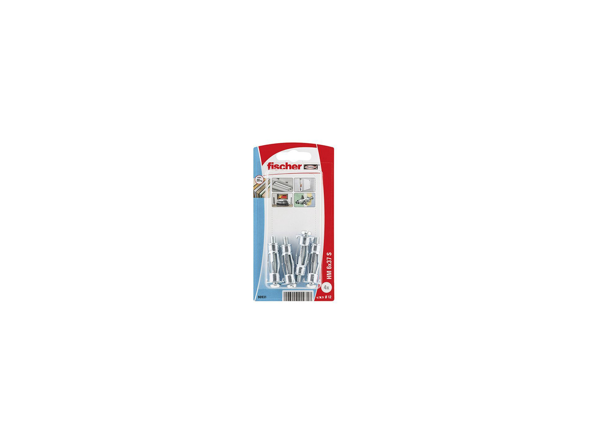 Chevilles pour cloison creuse HM-S Ø6 L37mm x4