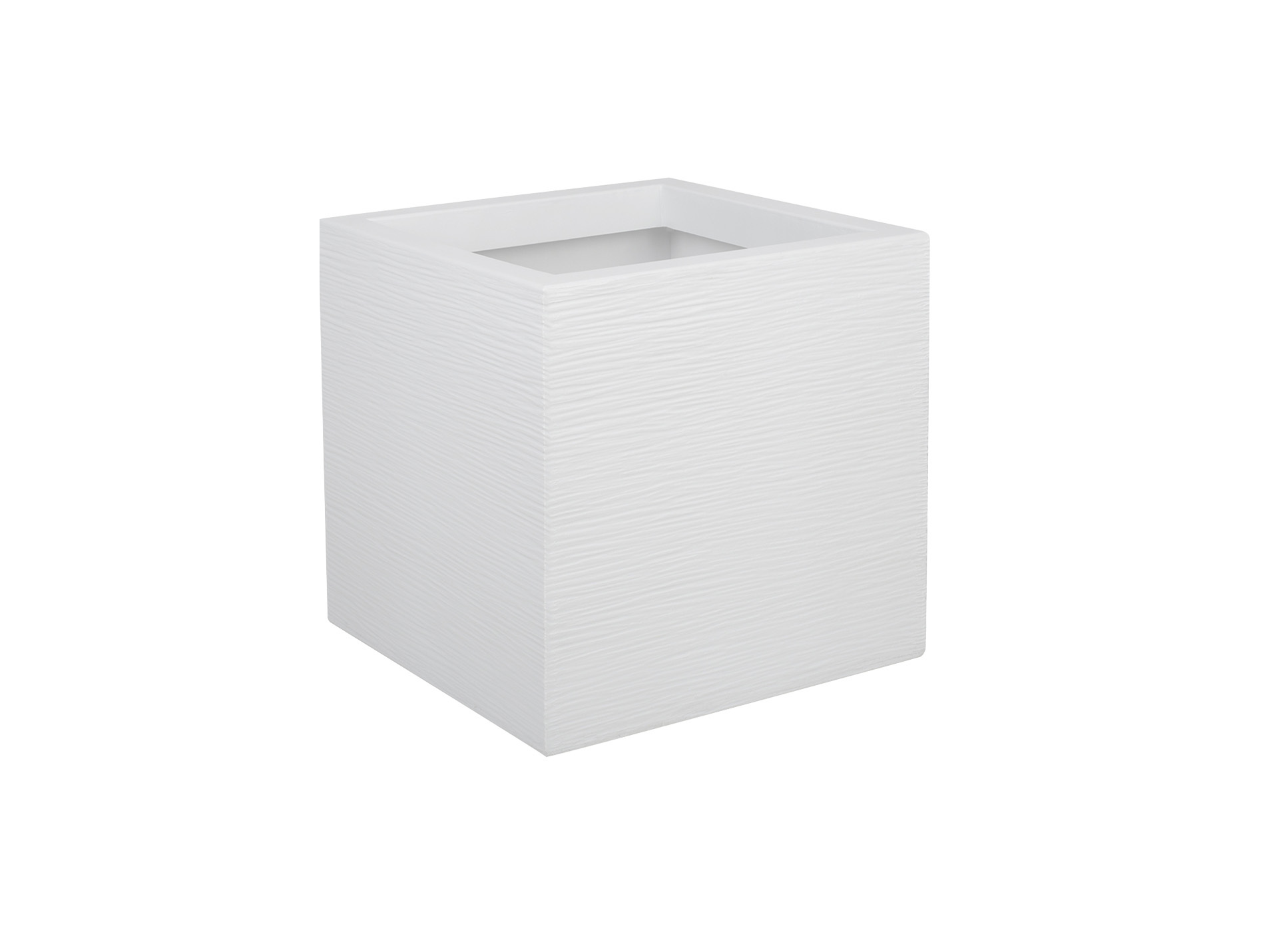 Pot carré EDA Graphit Up 30cm Blanc